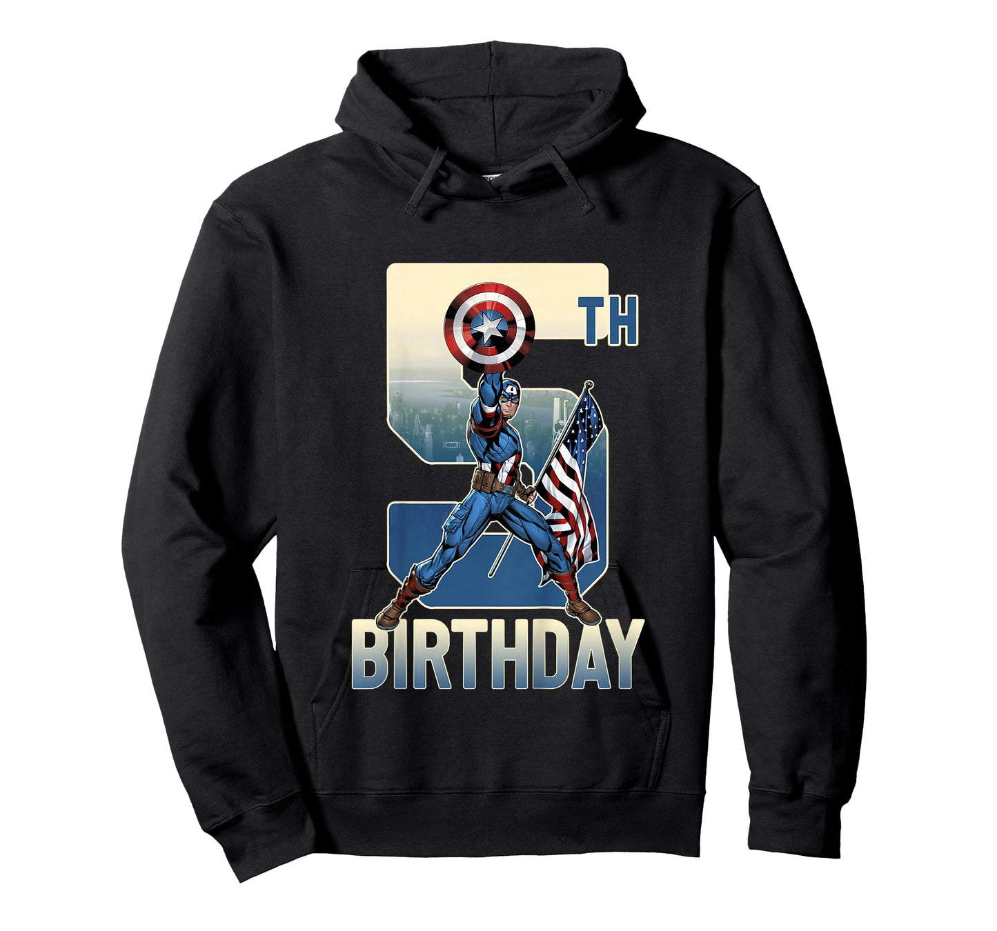 Kids Marvel Avengers Classic Captain America Epic 5th Birthday T-Shirt