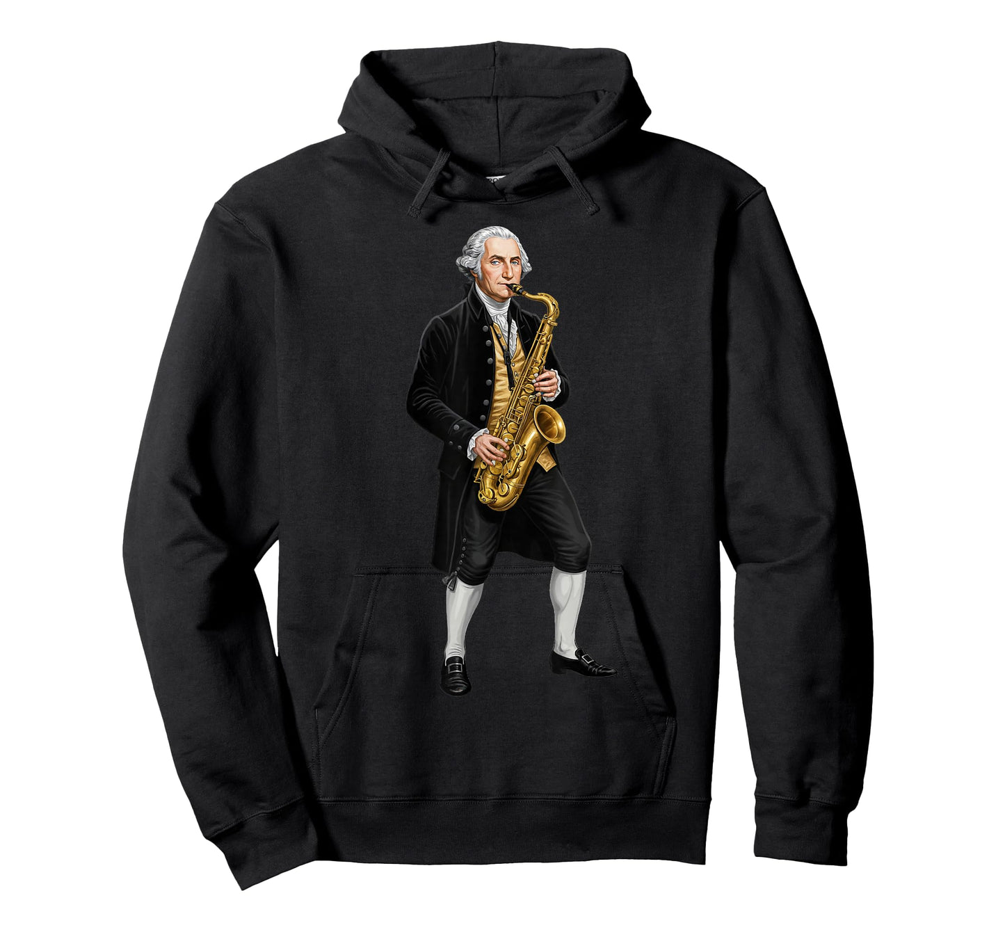 George Washington Playing Saxophone Funny Music History Tee T-Shirt