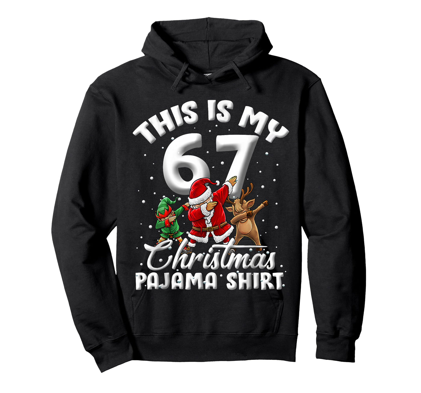 This is My 67 Christmas Pajama Dabbing Santa Elf Xmas Pjs T-Shirt