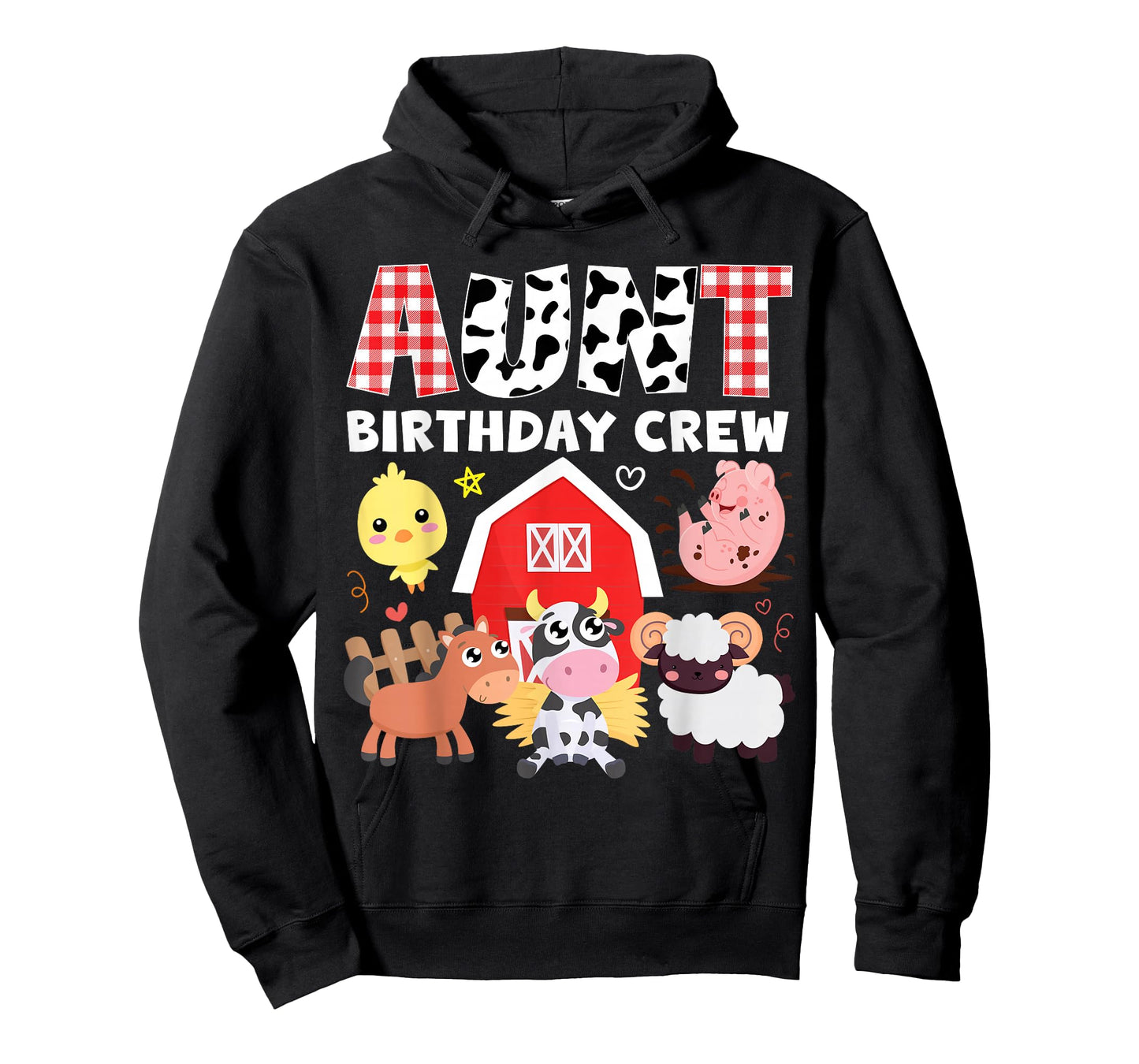Cow Aunt Birthday Crew Farm Theme Animals Birthday Party Kid T-Shirt