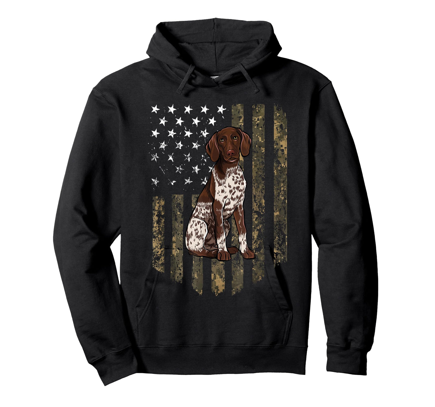 Camo American Flag German Shorthaired Pointer 4th of July T-Shirt