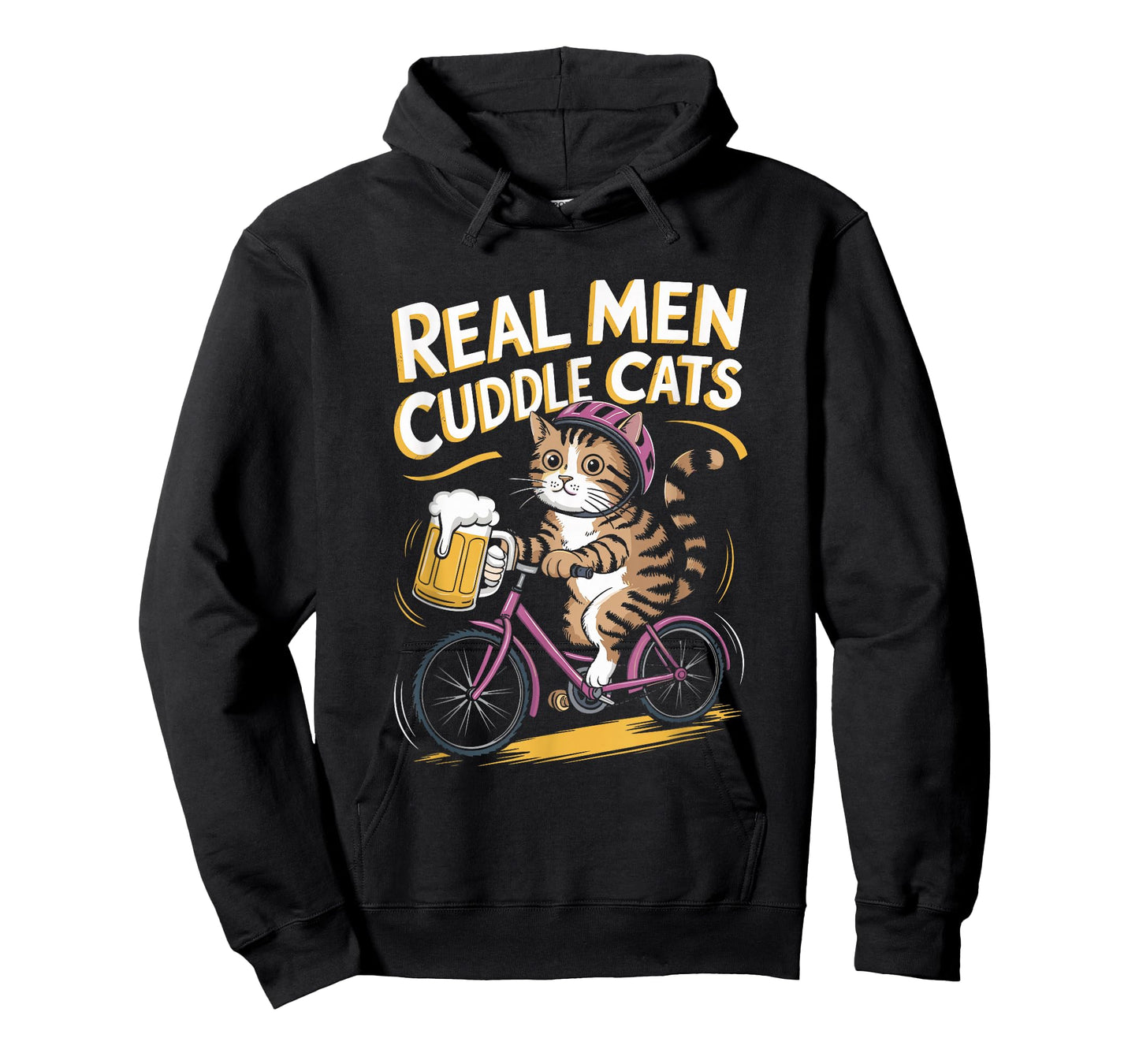 Real Men Cuddle Cats Funny Cat Lover Design T-Shirt