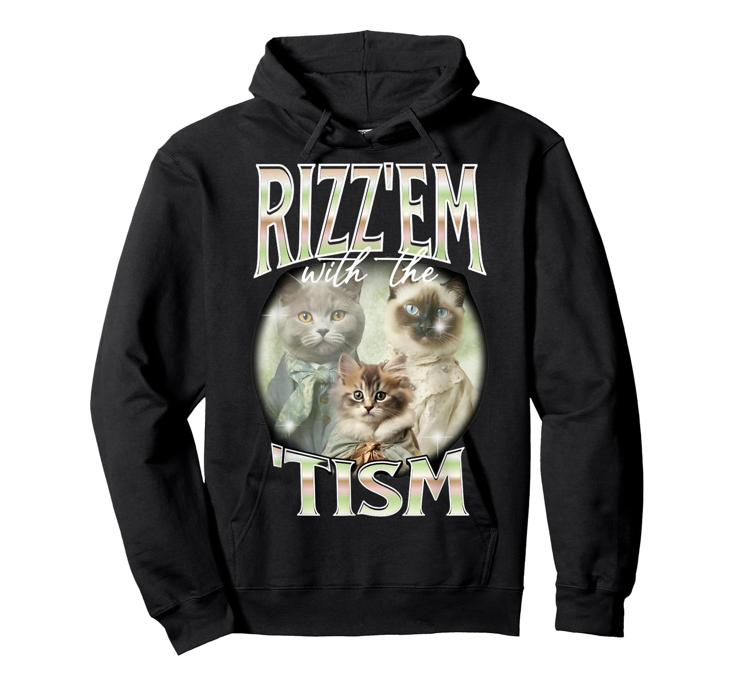 Rizz Em with The Tism Cat Autistic 90s Bootleg Rap Top T-Shirt