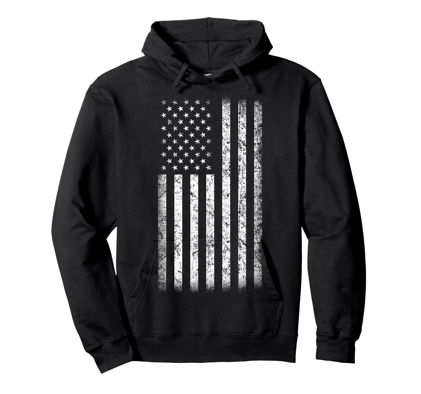 Black and White American Flag Vintage Style T-Shirt