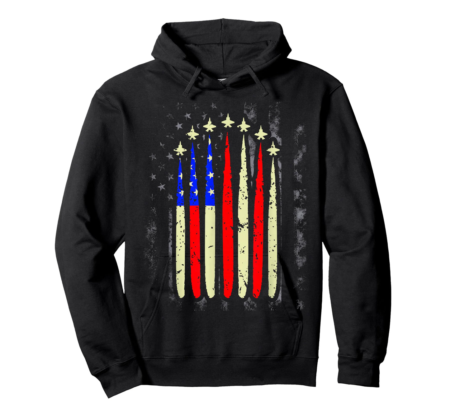 4th of July Jet Fighter American Flag Patriotic Hero Flying T-Shirt
