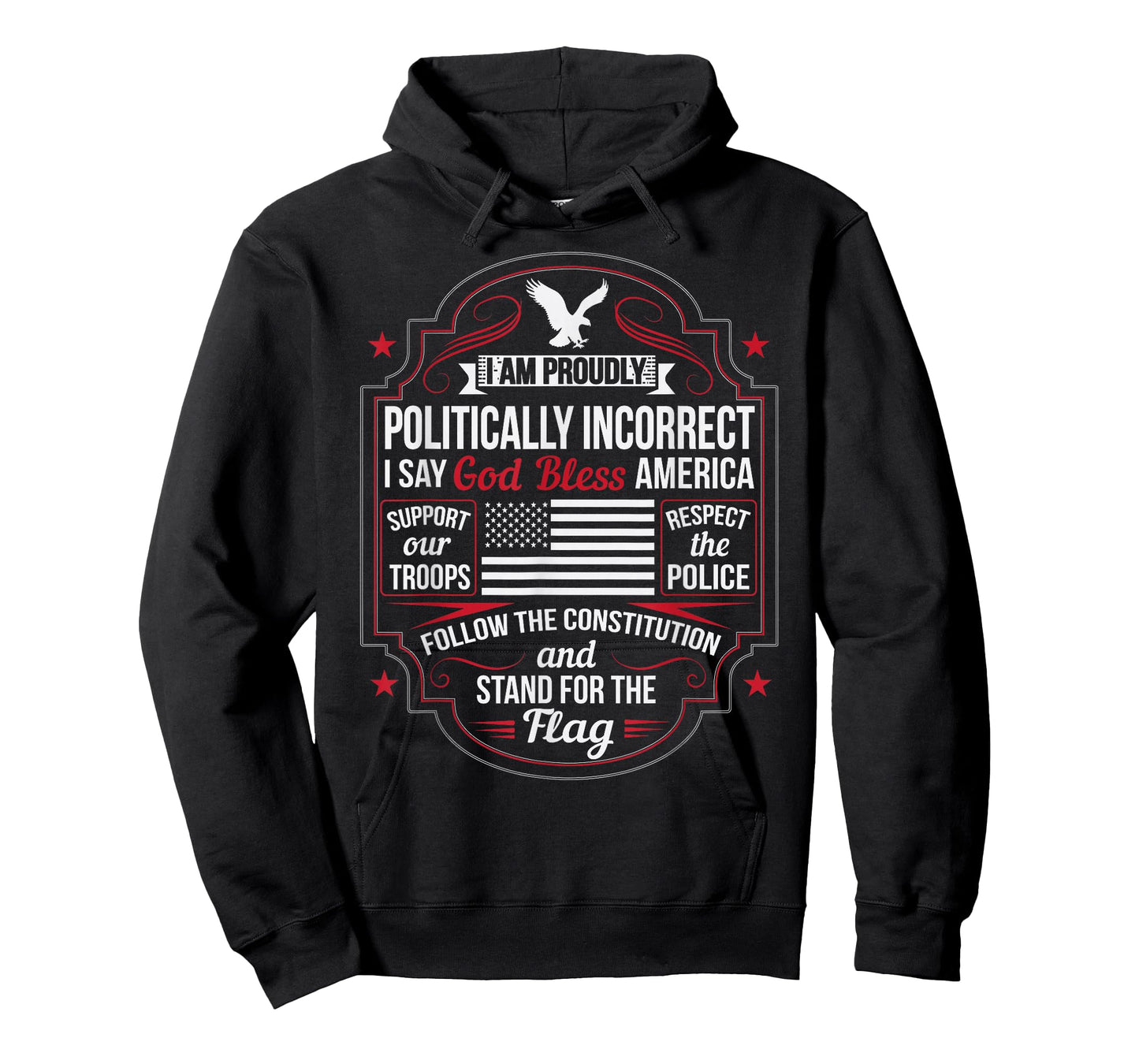 Politically Incorrect God Bless America Conservative T-Shirt Small
