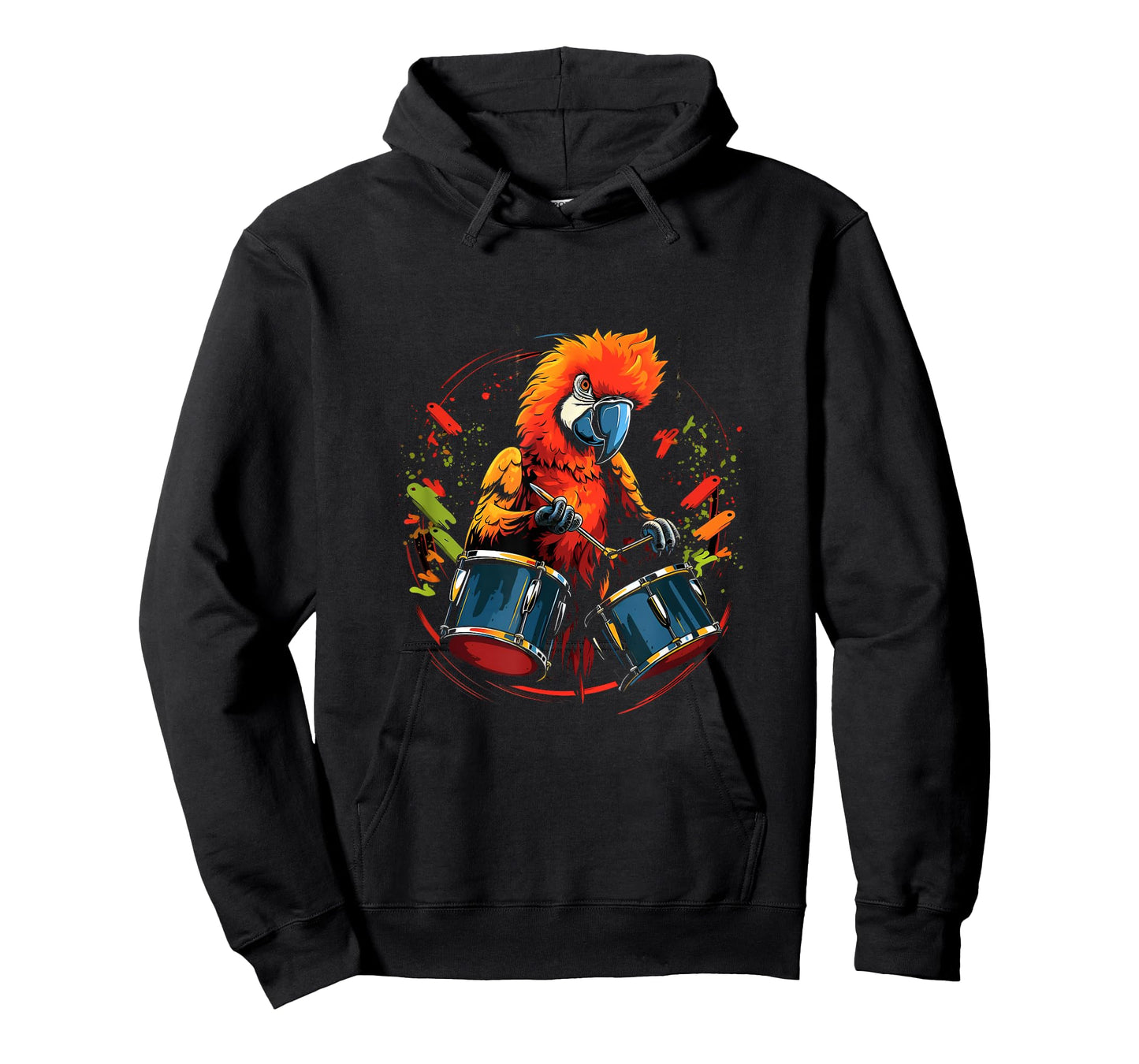 Parrot Drummer Drums Player Bird Drumming T-Shirt