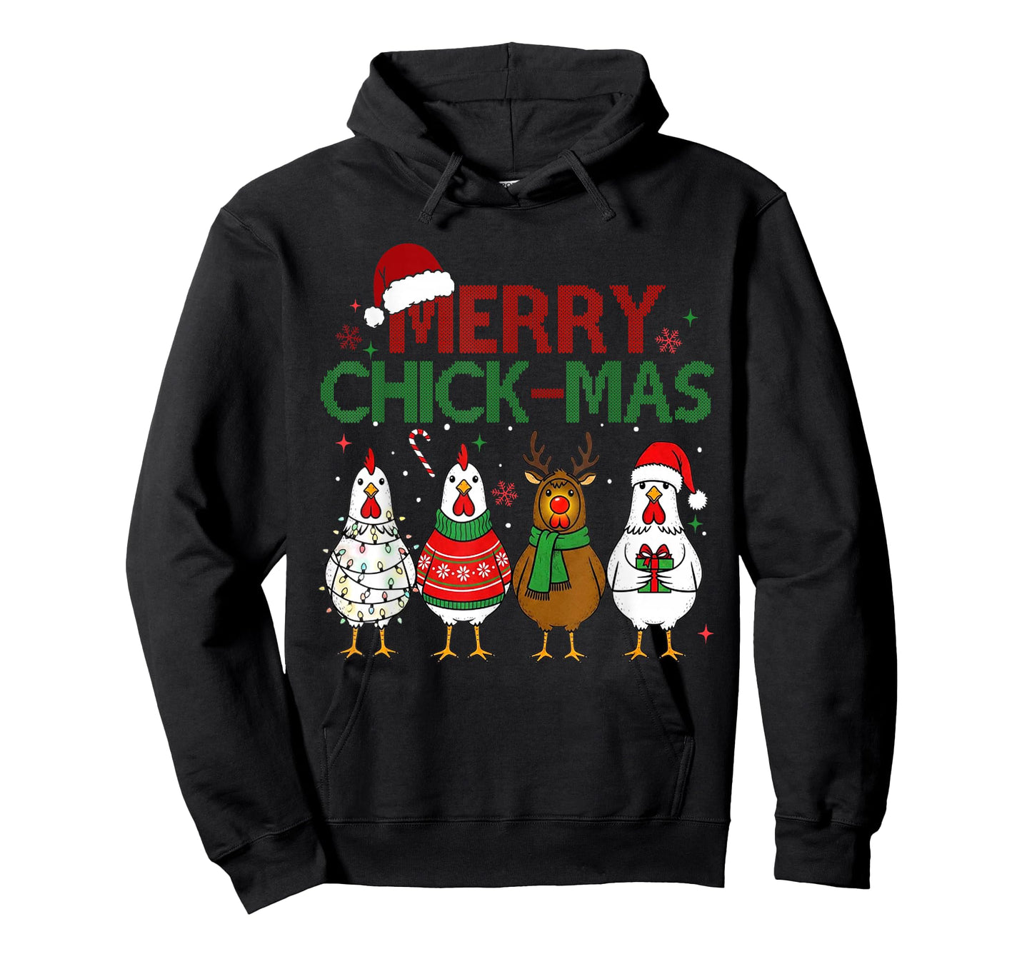Chicken Christmas Santa Hat Merry Chickmas Xmas Farm Animal T-Shirt