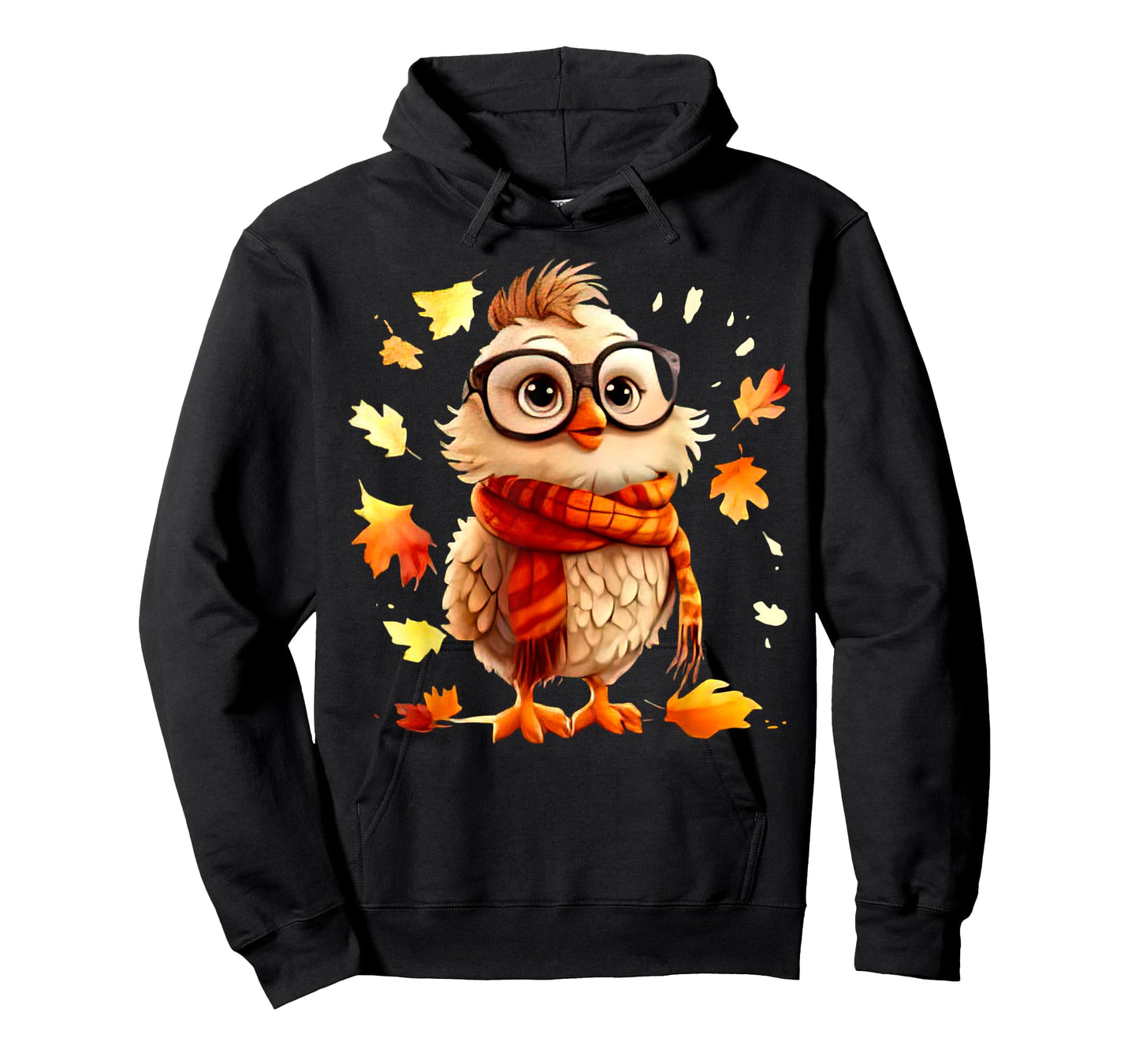 Cute Chick Fall Leaves Chicken Farm Animal Autumn T-Shirt