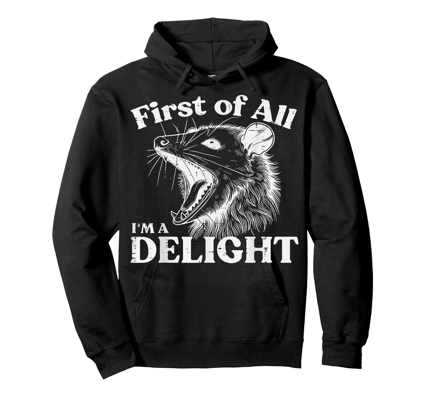 Opossum First Im A Delight Funny Possum Humor Men Women Kids T-Shirt
