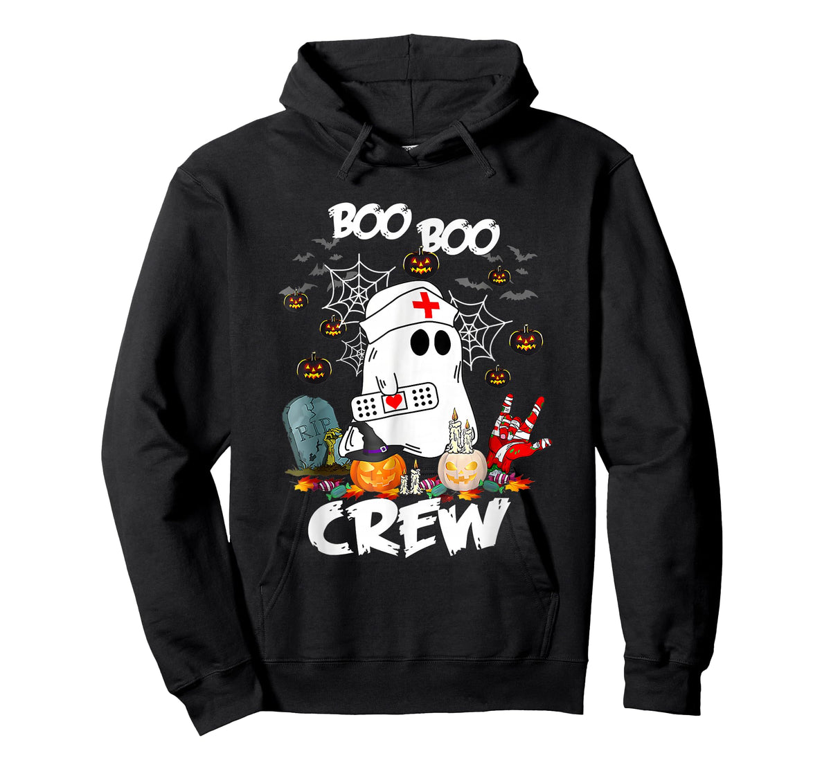 Boo Boo Crew Ghost Nurse Retro Halloween Nursing T-Shirt