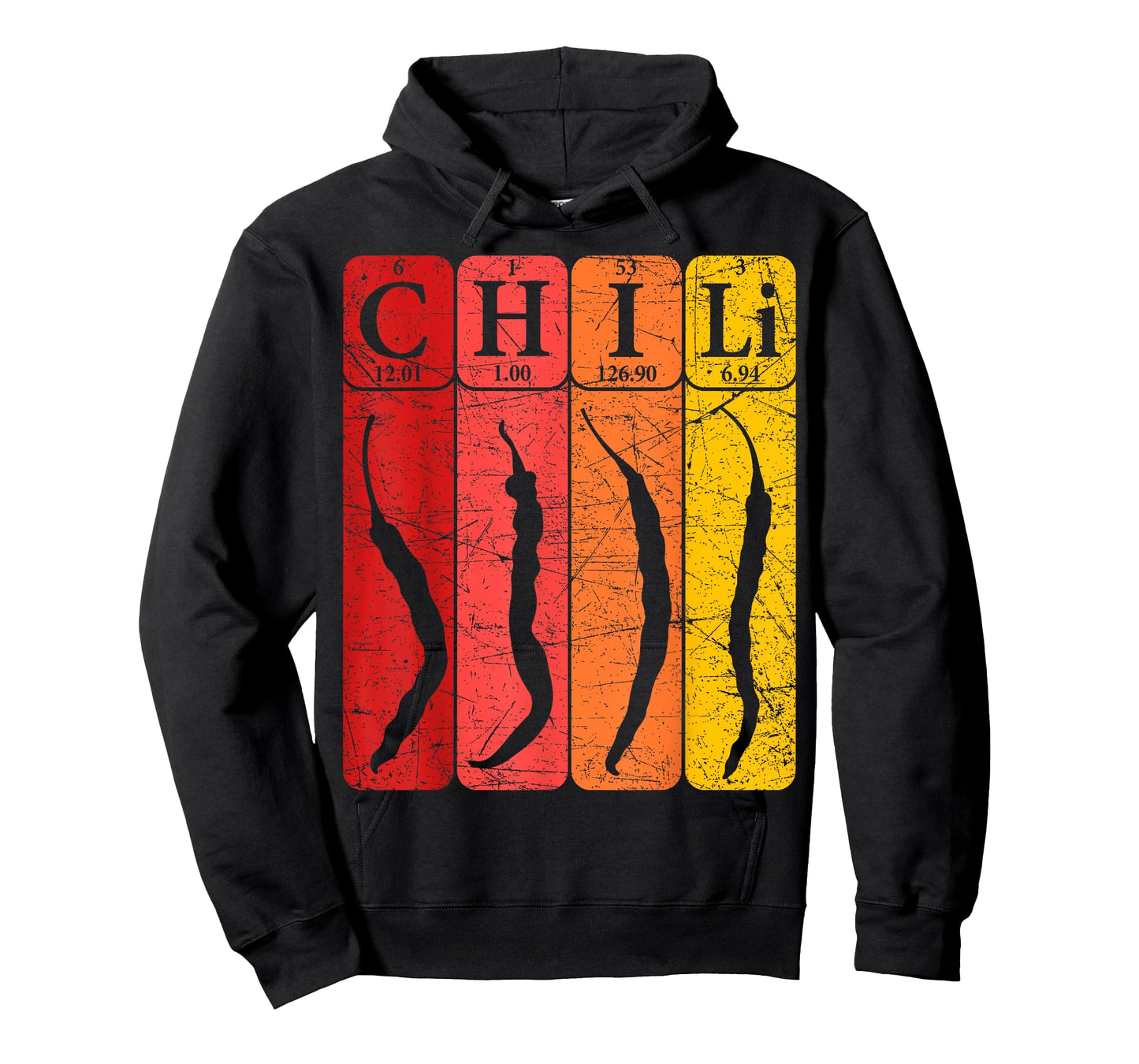 Chili Periodic Table Elements Chili Pepper Spicy Food Retro T-Shirt