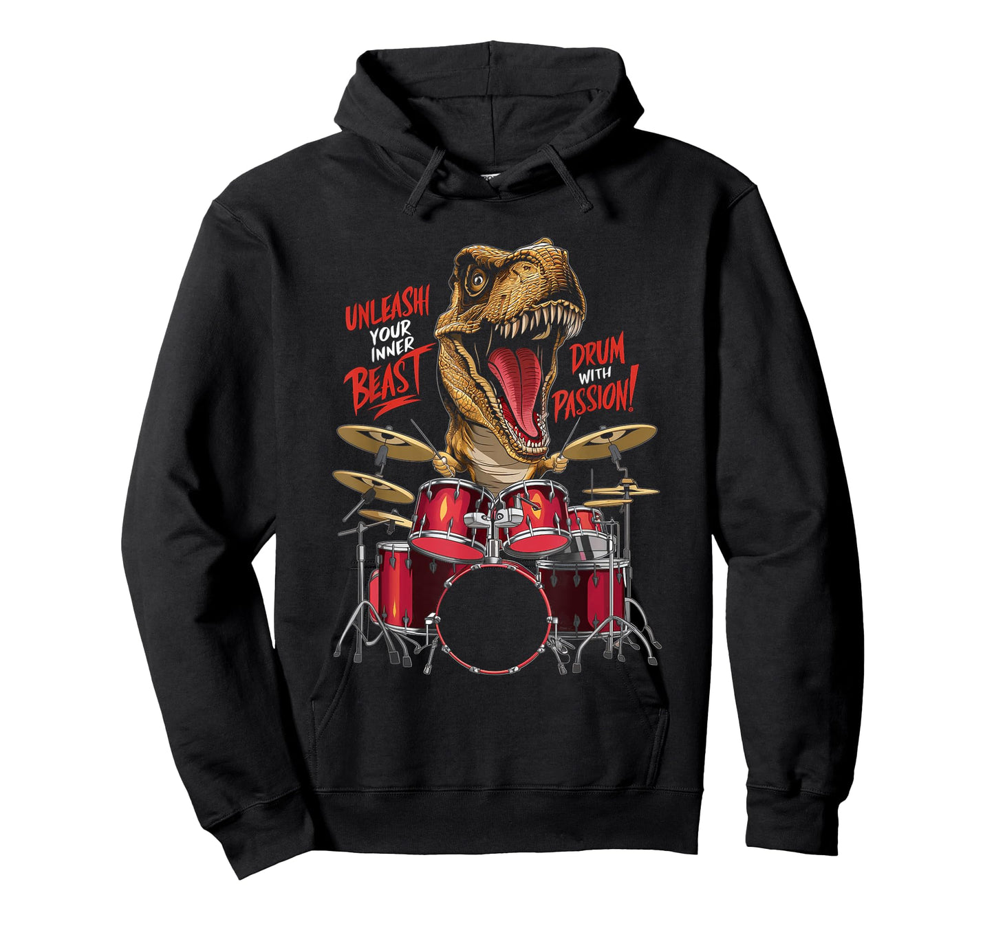 Cool Dinosaur Drummer - Boys Girls Kids Drummers T-Shirt