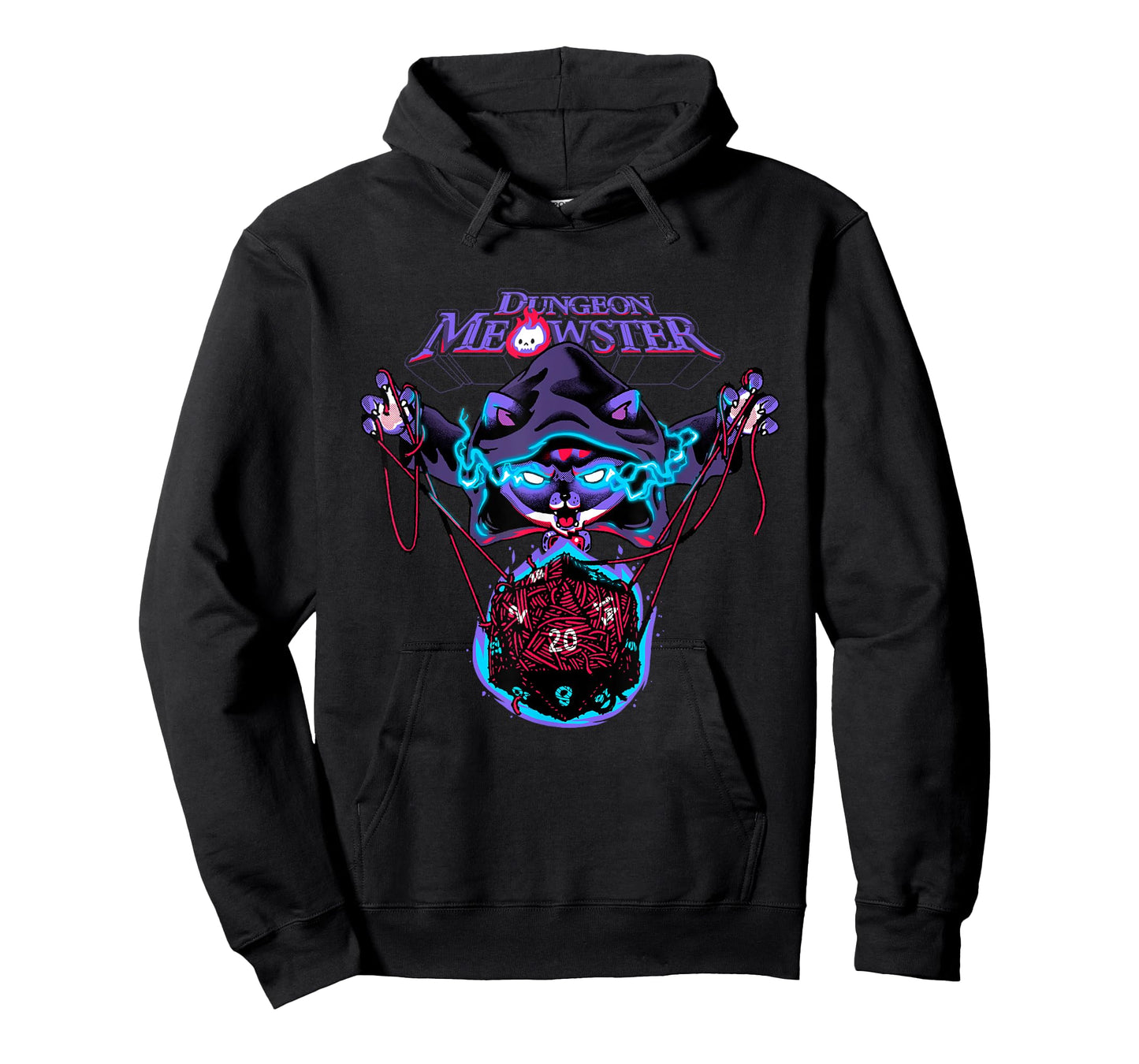 Dungeon Meowster Funny Nerdy Gamer Cat D20 Tabletop RPG T-Shirt