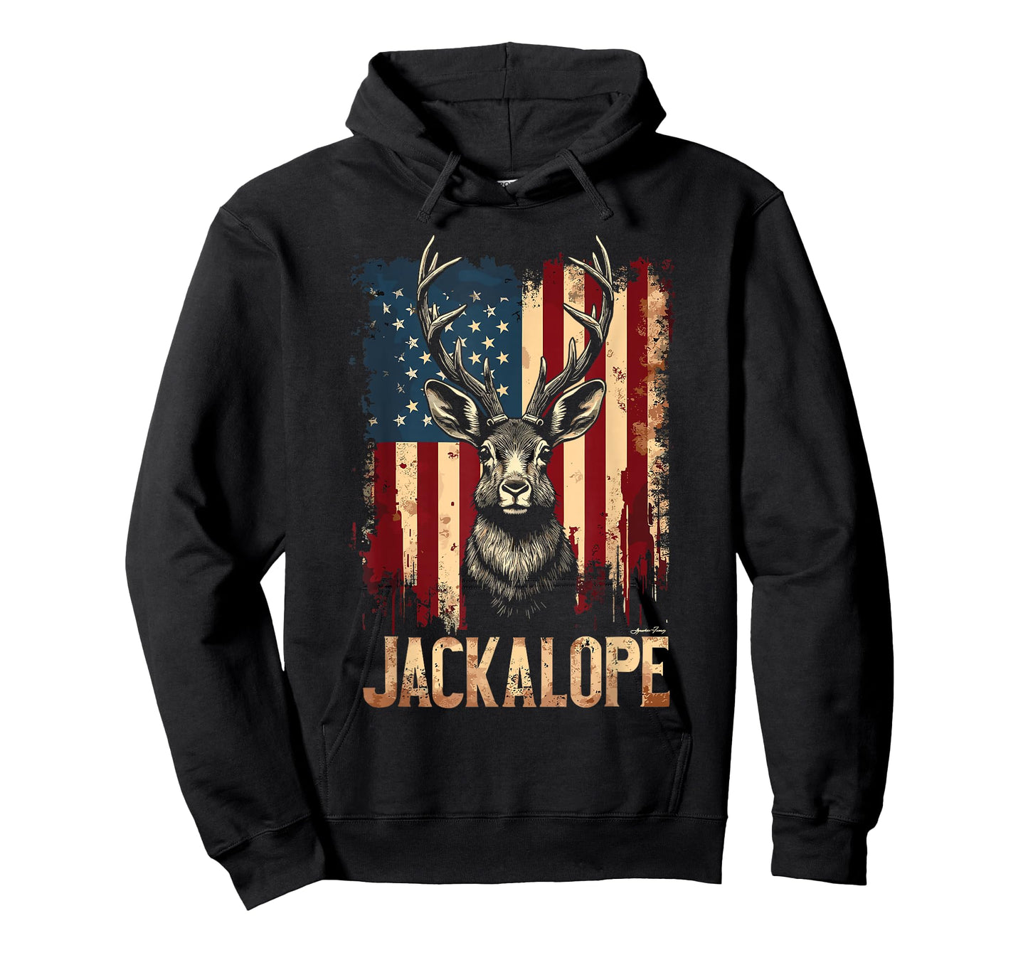 Jackalope American Flag Urban Wildlife T-Shirt