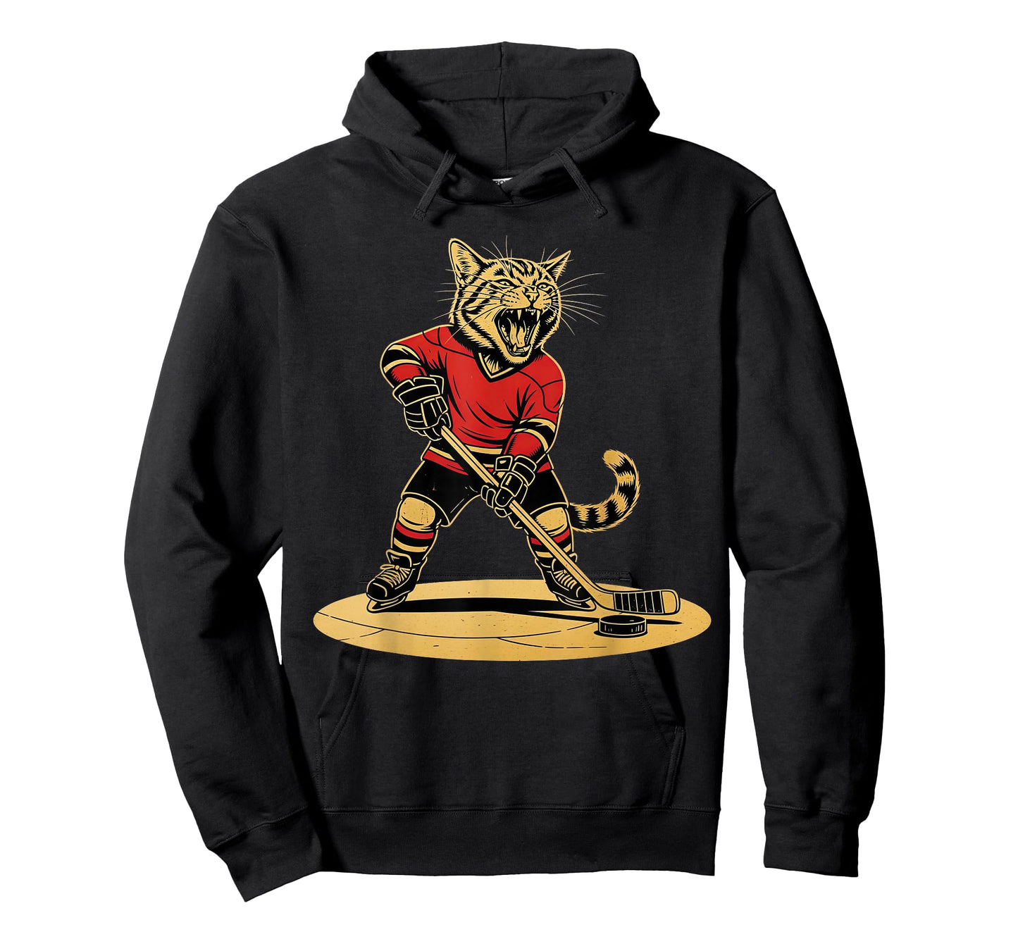 Funny Ice Hockey Cat Playing Ice Hockey T-Shirt