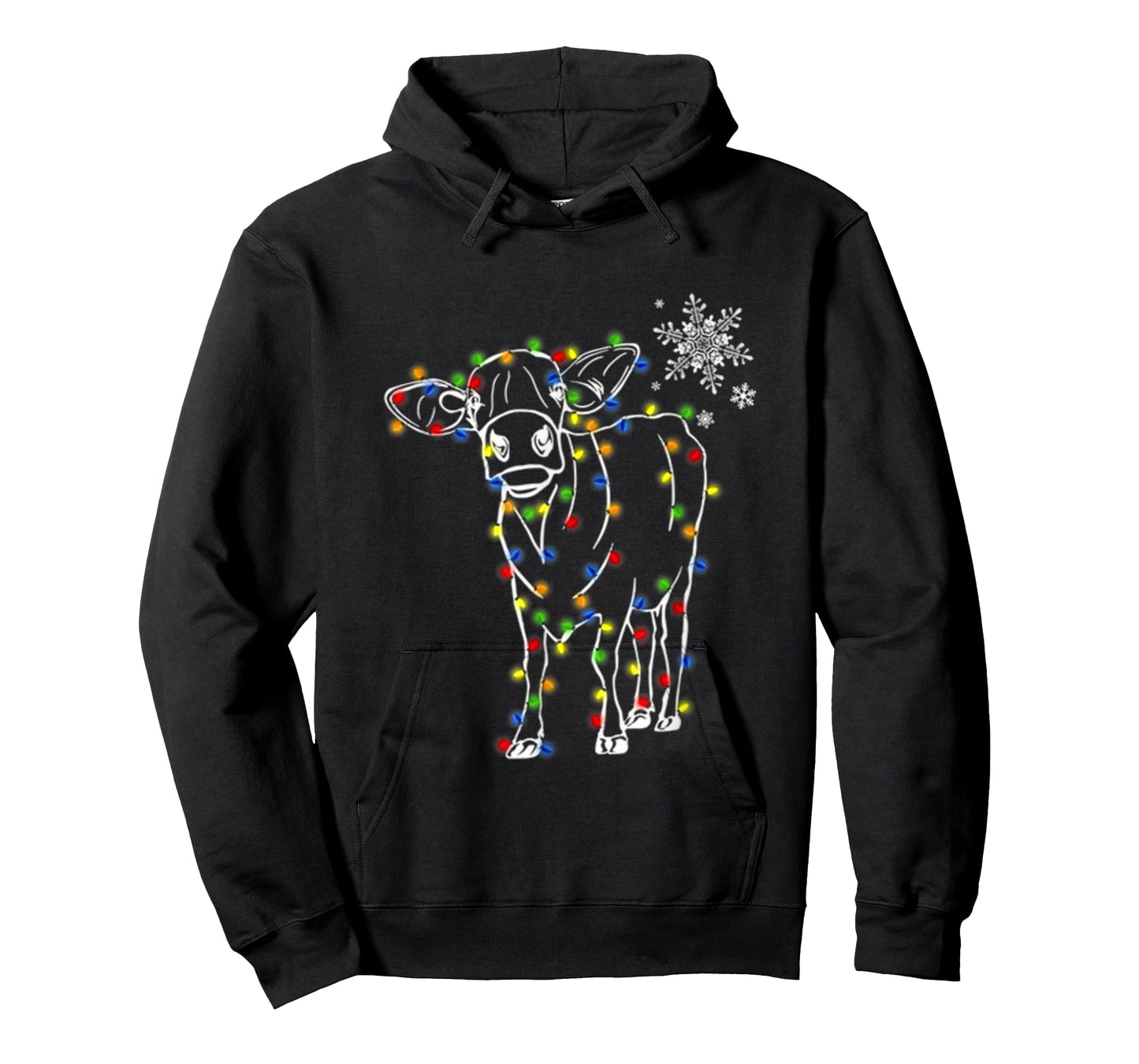 Cow Christmas Light Tree Cow Xmas Snow Lover T-Shirt