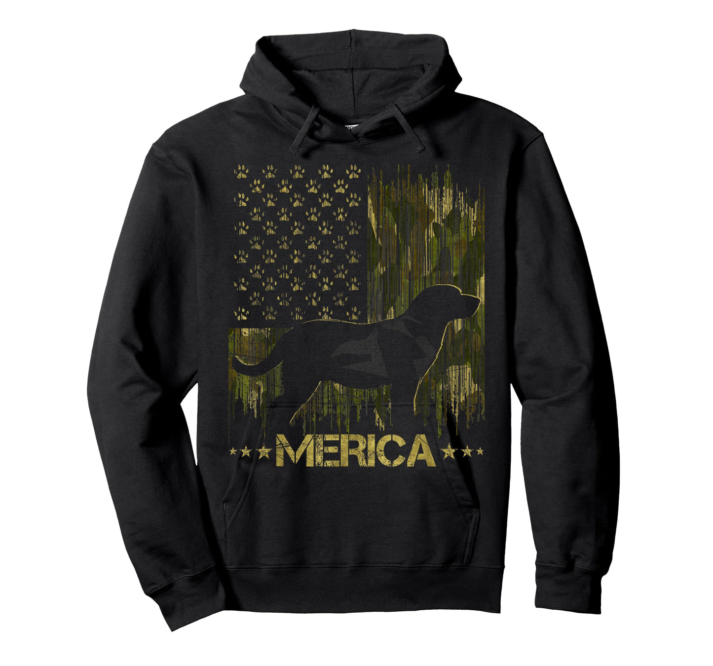 Vintage Camouflage USA Flag Merica Labrador Dog Silhouette T-Shirt for Men Women Kids