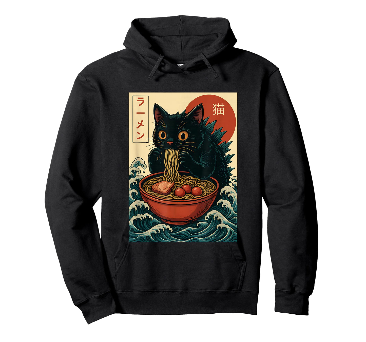 Funny Catzilla Anime Ramen Japanese Cat Gifts Men Women Kids T-Shirt