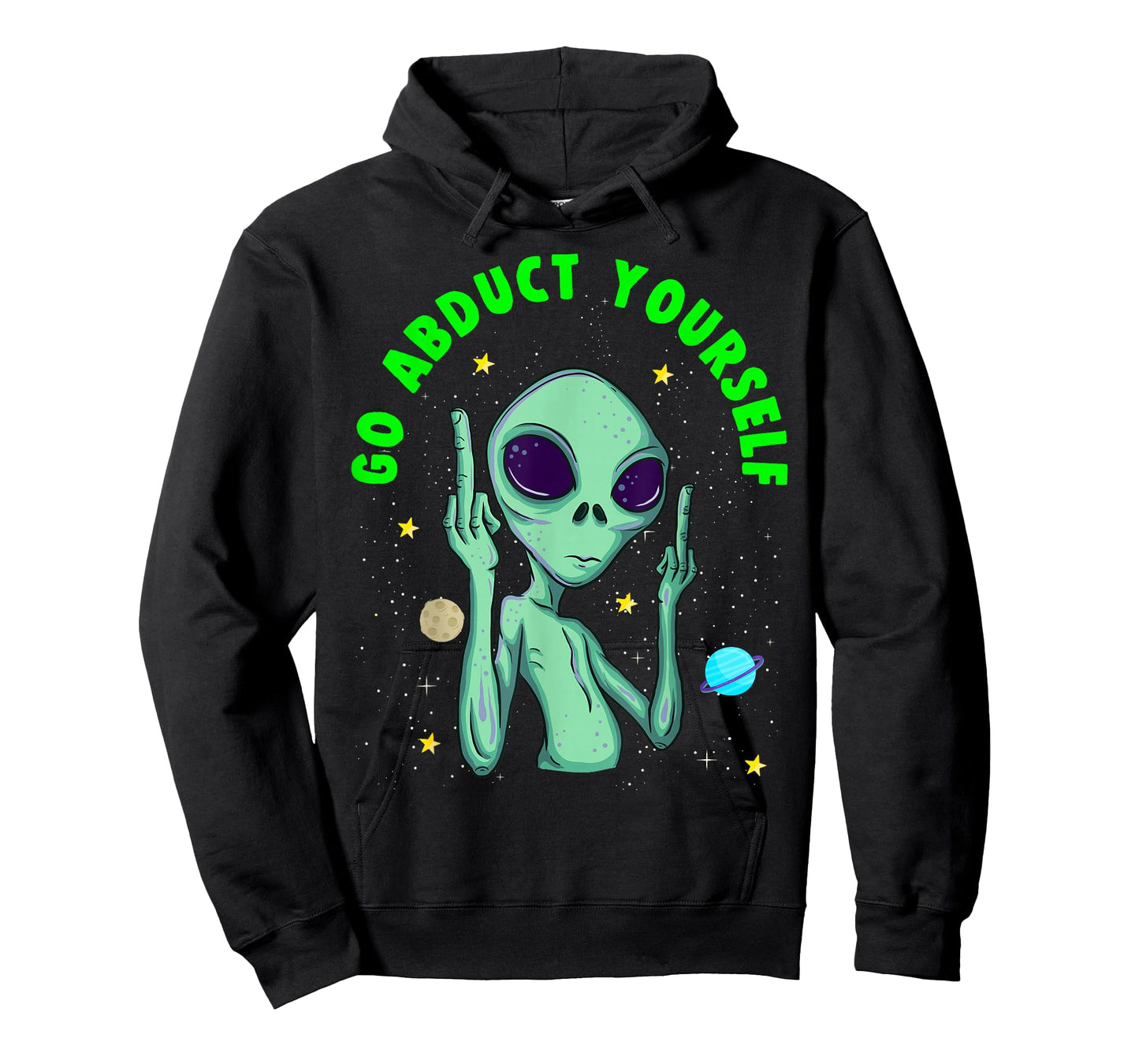 Funny Alien Middle Finger T-Shirt Flipping Double Birds T-Shirt