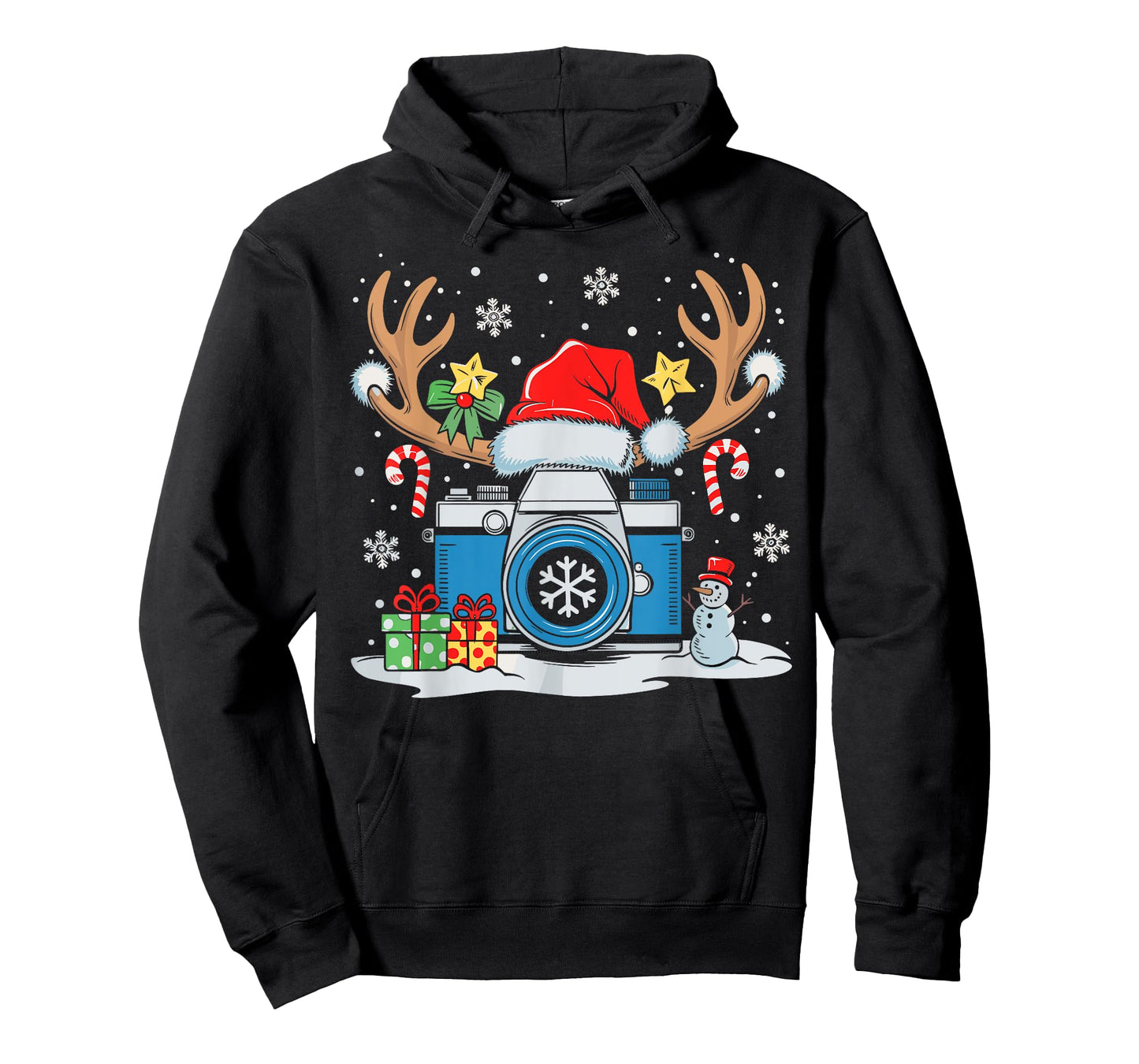 Xmas Photography Santa Hat Reindeer Photographer Christmas T-Shirt