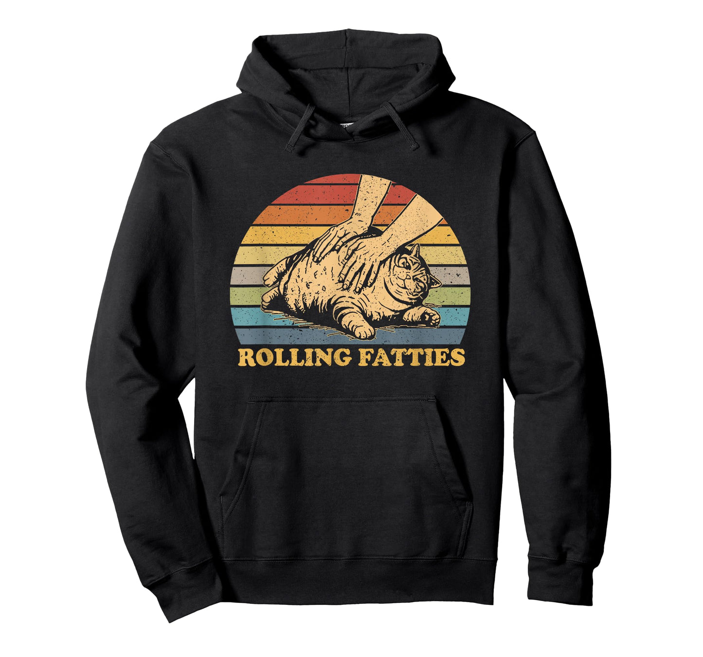 Cat Rolling Fatties Funny Vintage T-Shirt