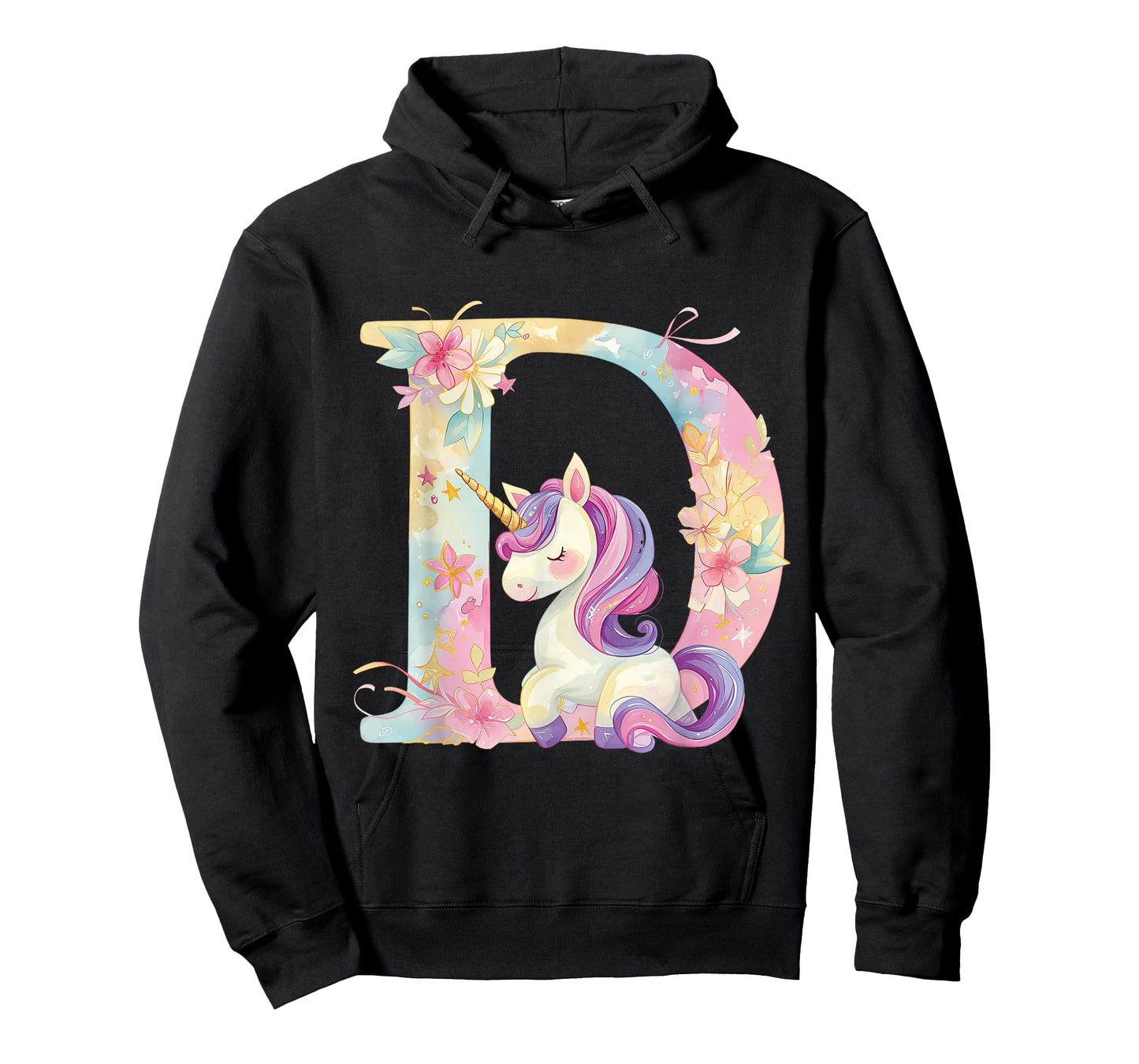 D Initial Letter Alphabet Unicorn Birthday Outfit Monogram D T-Shirt
