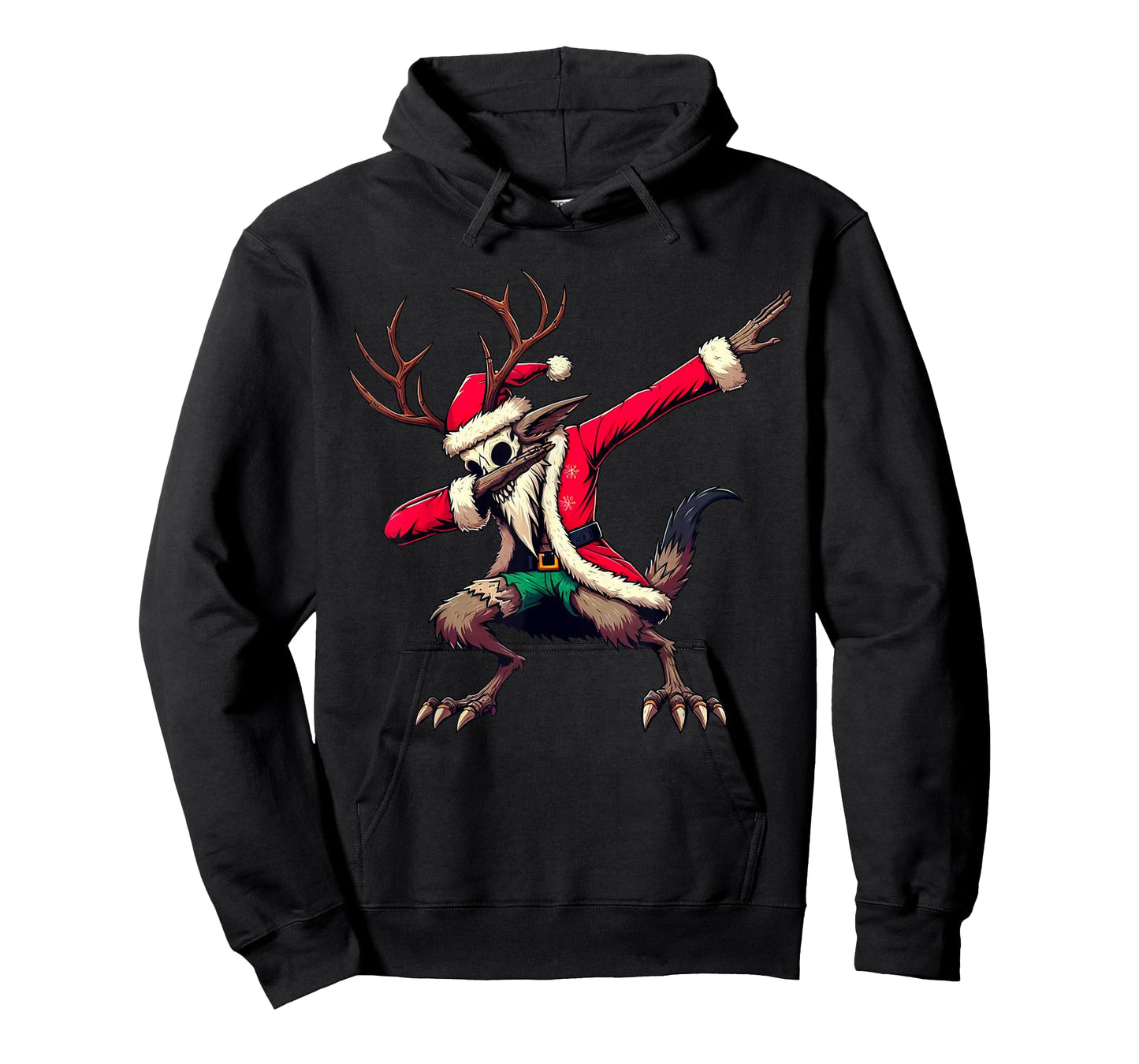 Funny Santa Wendigo Christmas Dabbing Cryptid cryptozoology T-Shirt
