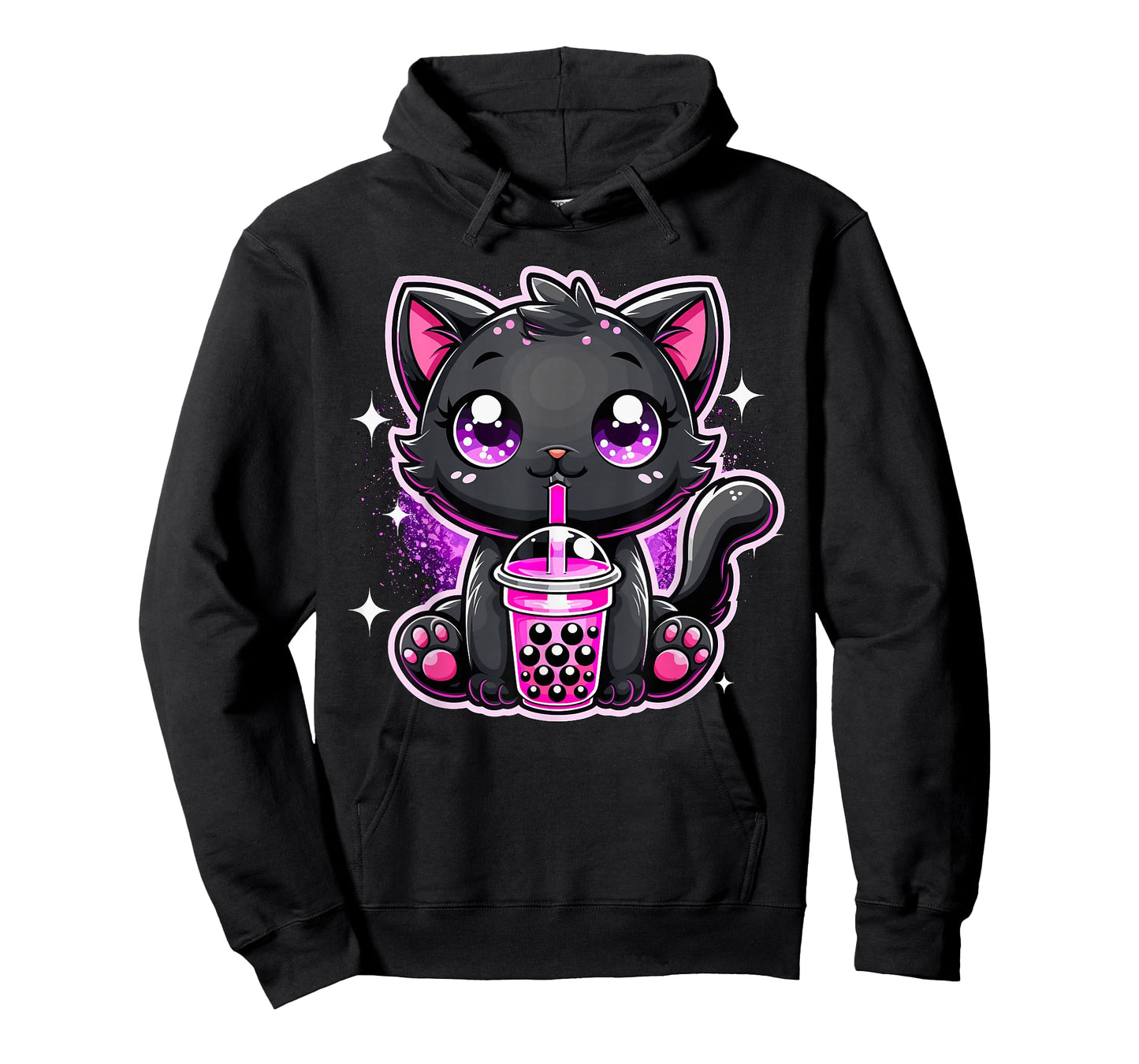 Black Cat Bubble Tea Boba Tea T-Shirt