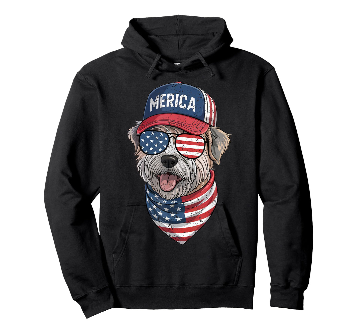 Wheaten Terrier 4th of July US American Flag Dog Patriotic Men Women Kids T-Shirt