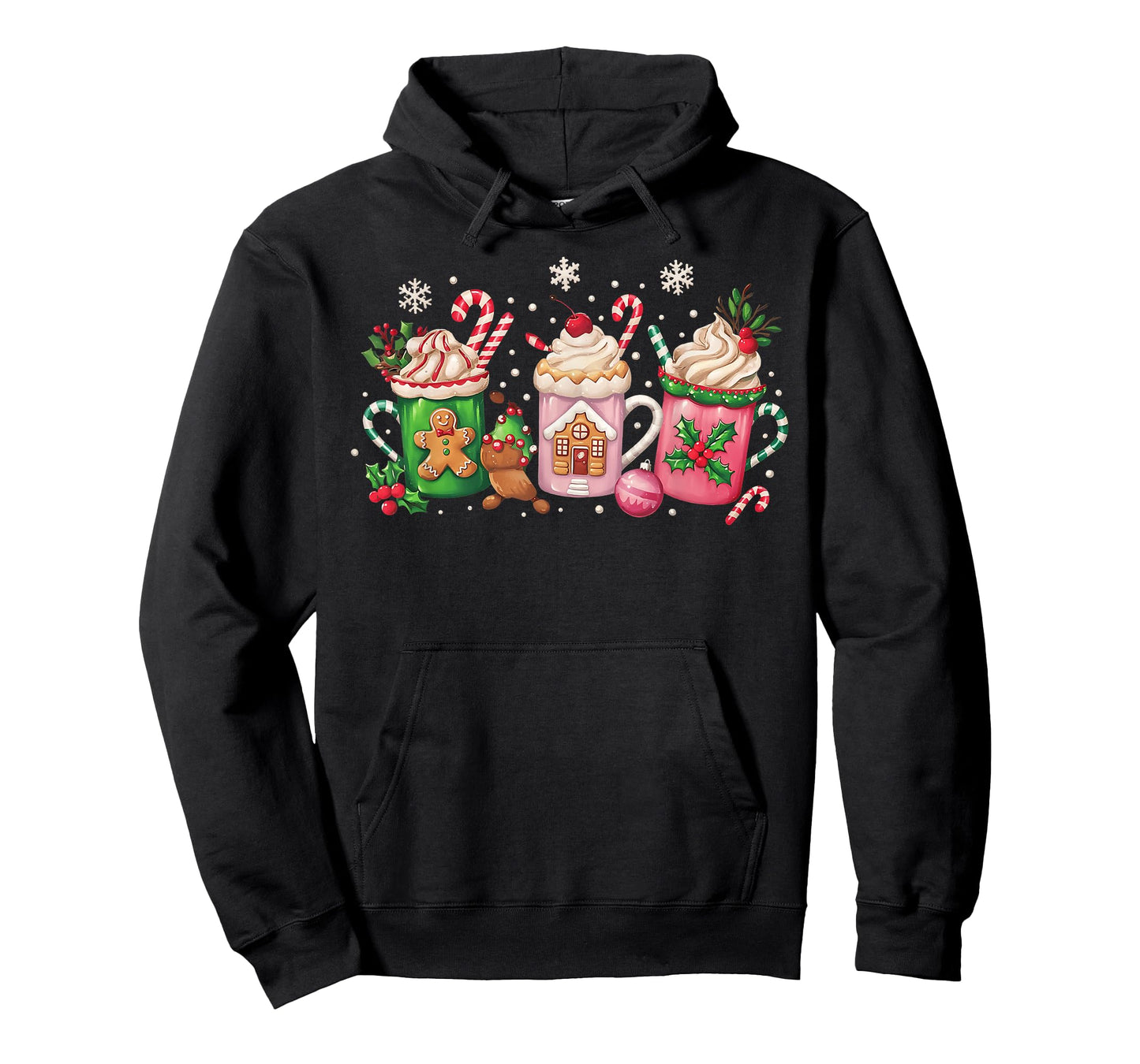 Coffee Christmas Gingerbread Pink Women Latte Cozy Winter T-Shirt