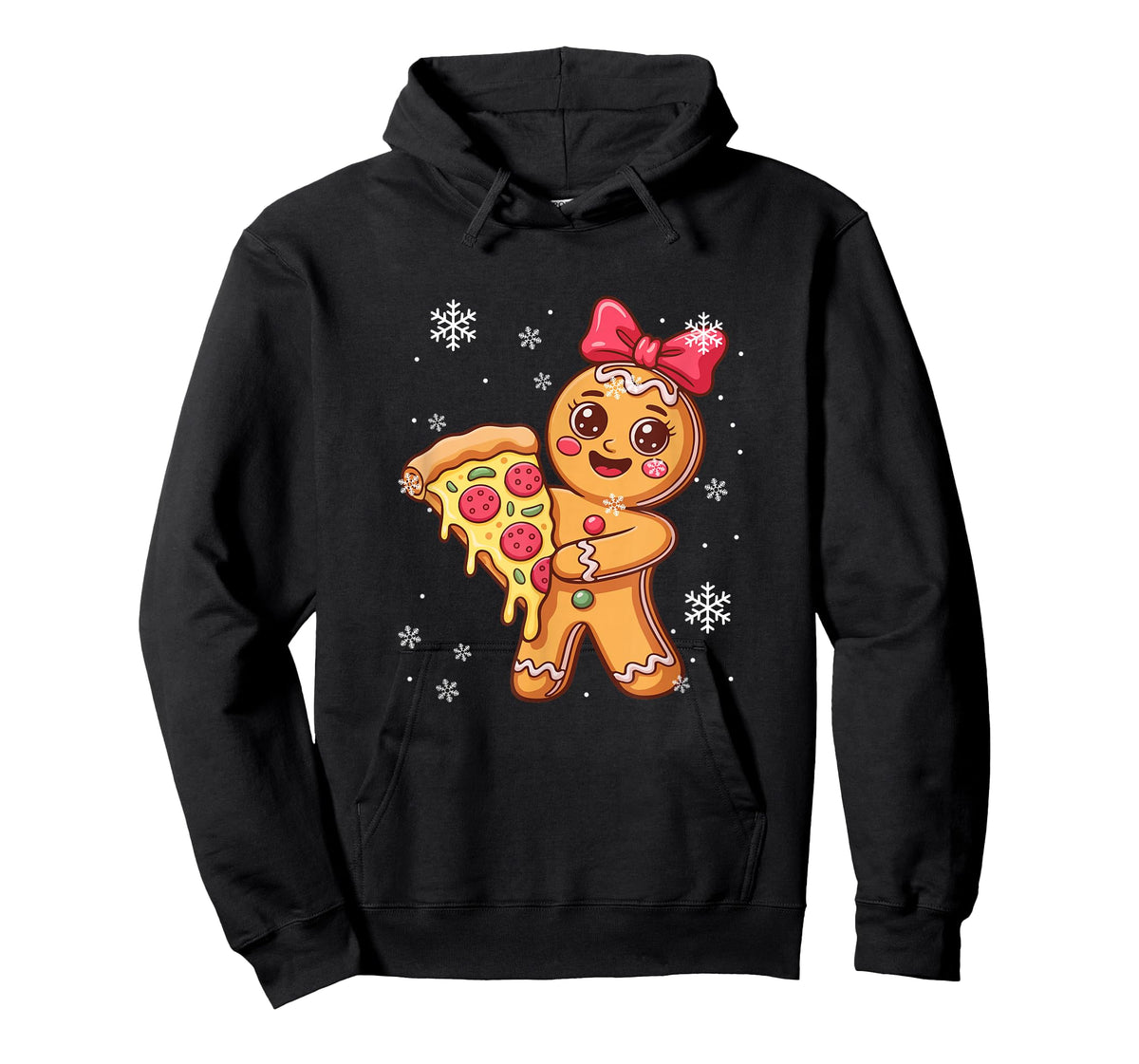 Gingerbread Holding Pizza As Christmas Tree Baker Baking T-Shirt