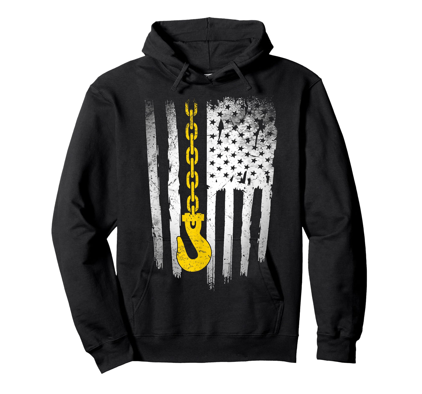 Tow Truck Driver Gift Men USA Flag Towing Hook For US T-Shirt