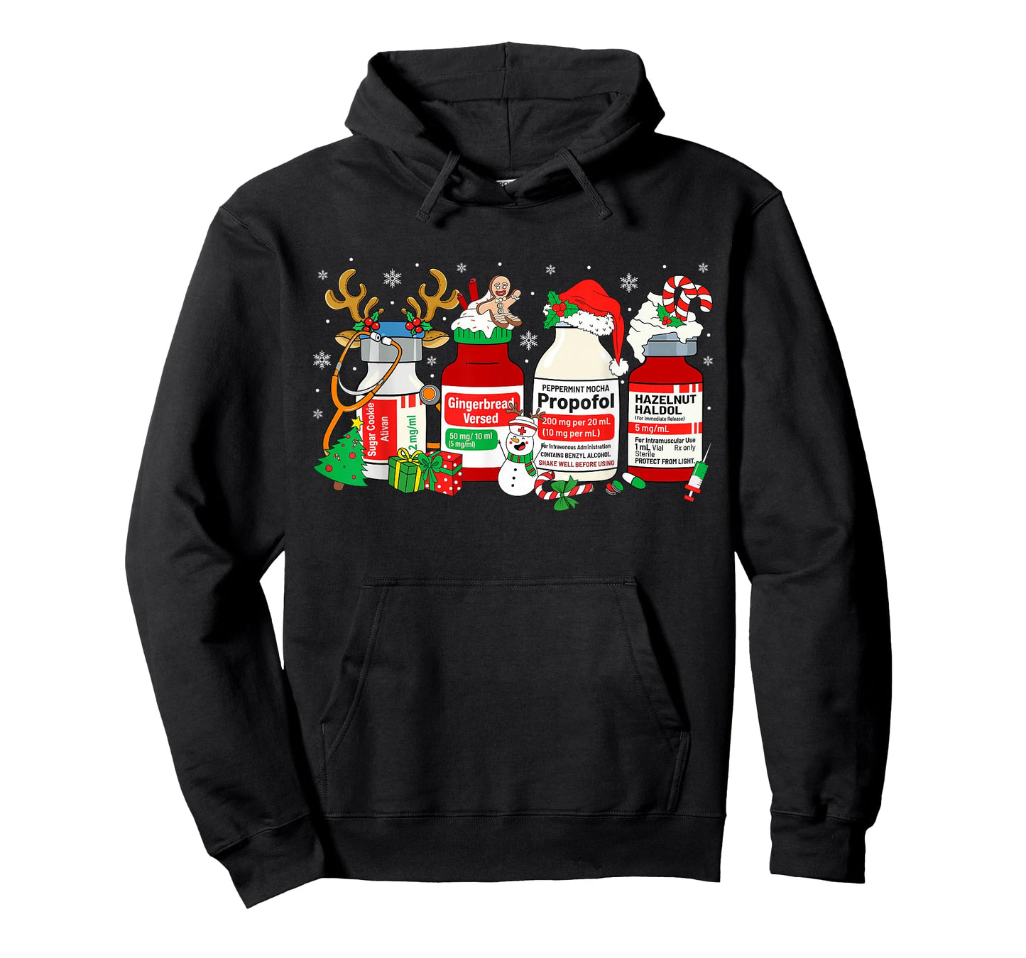 Christmas Nurse Peppermint Mocha Propofol ER ED ICU RN Nurse T-Shirt