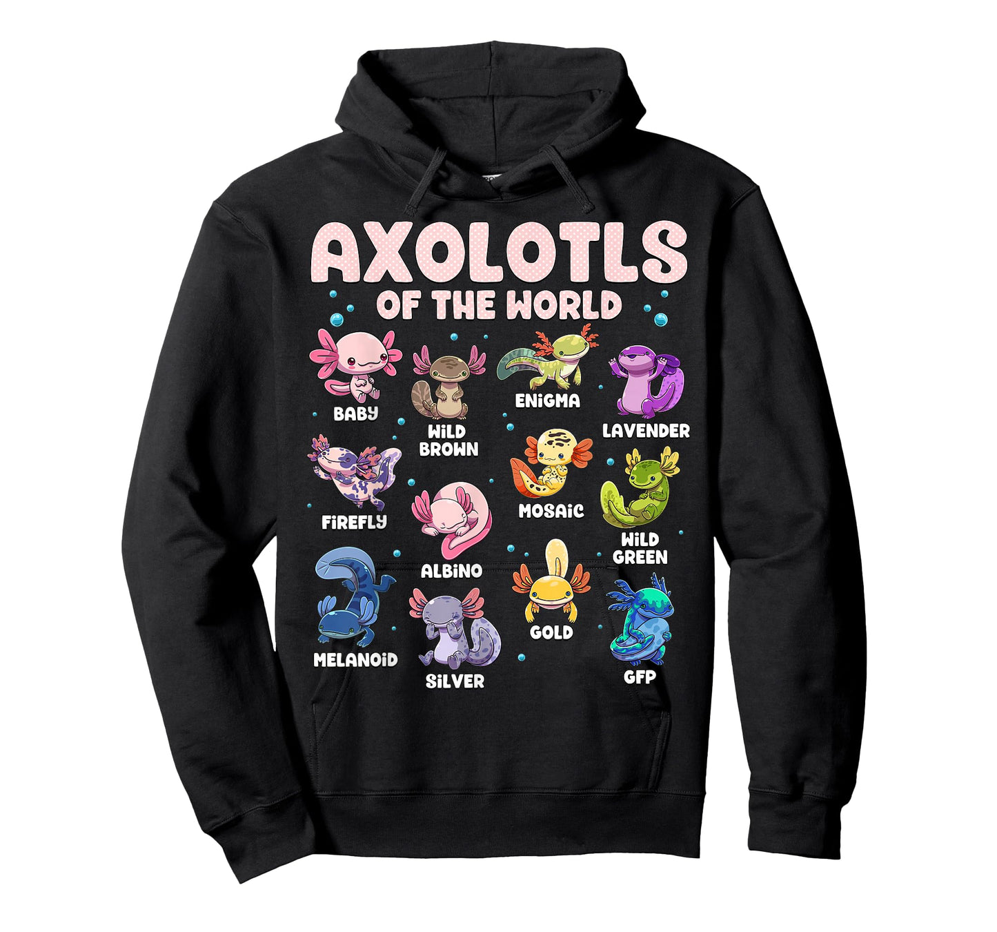 Axolotl Shirt Kawaii Axolotls of The World Types of Axolotls T-Shirt