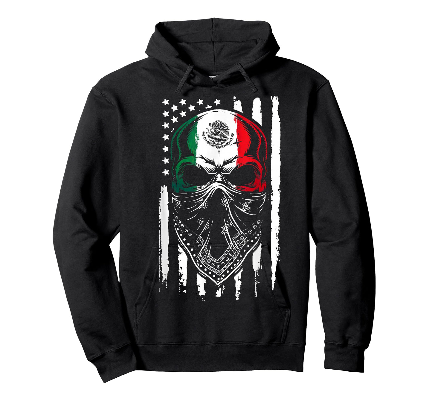 Skull Patriotic Mexican American Aztec Day of The Dead T-Shirt