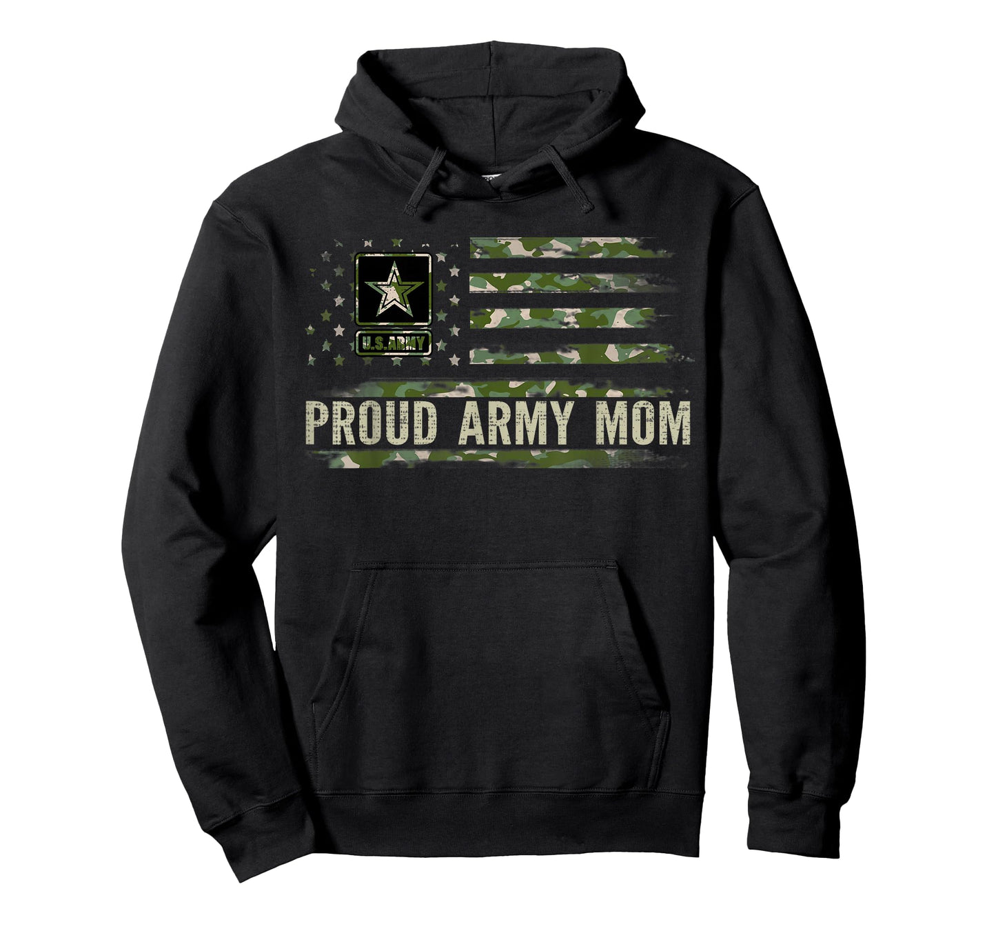 Vintage Proud Army Mom Camo American Flag Veteran Gift T-Shirt