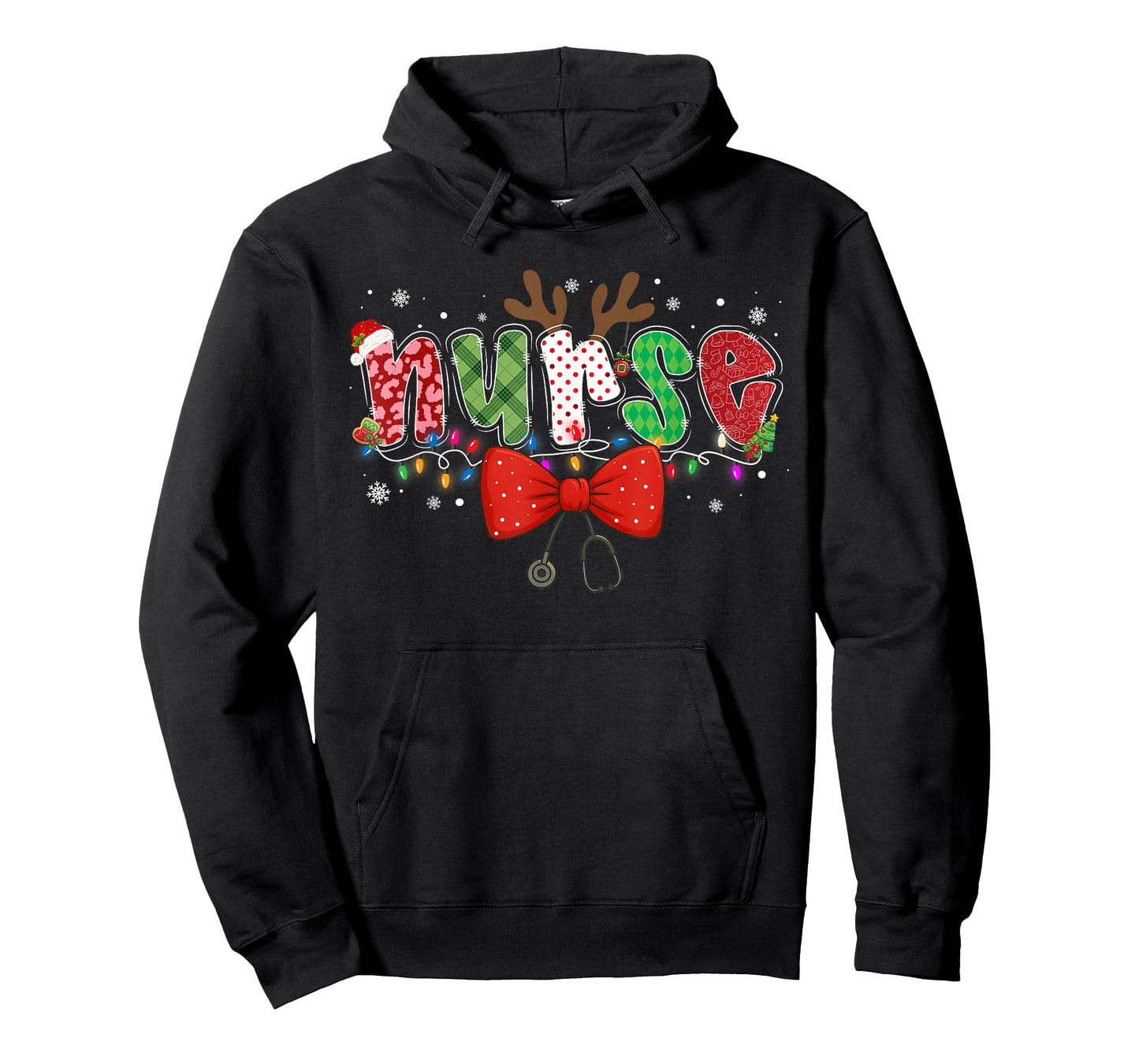 Christmas Nurse Coquette Bow Stethoscope Reindeer Nursing T-Shirt