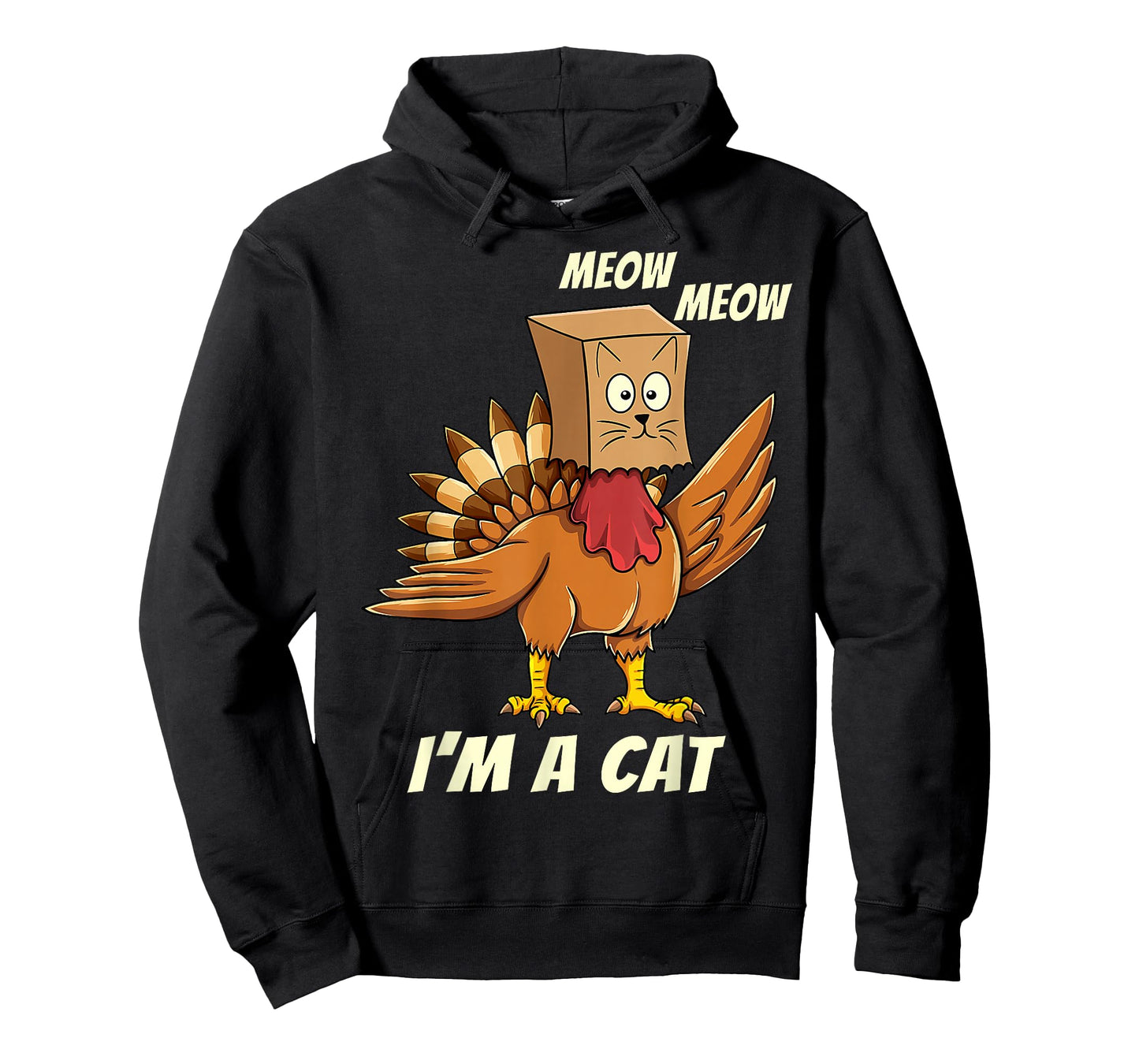 Thanksgiving Turkey Cat Meow Funny Men Women Thanksgiving T-Shirt