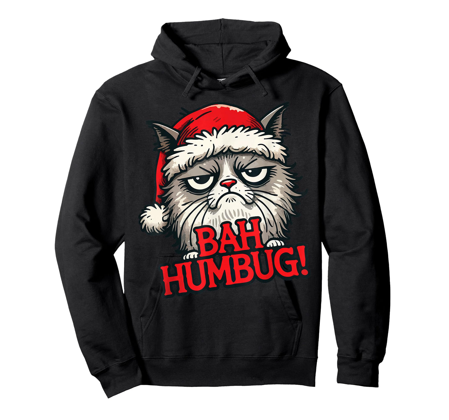 Bah Humbug Funny Bad Cat Christmas Hater Cat Lover Xmas T-Shirt