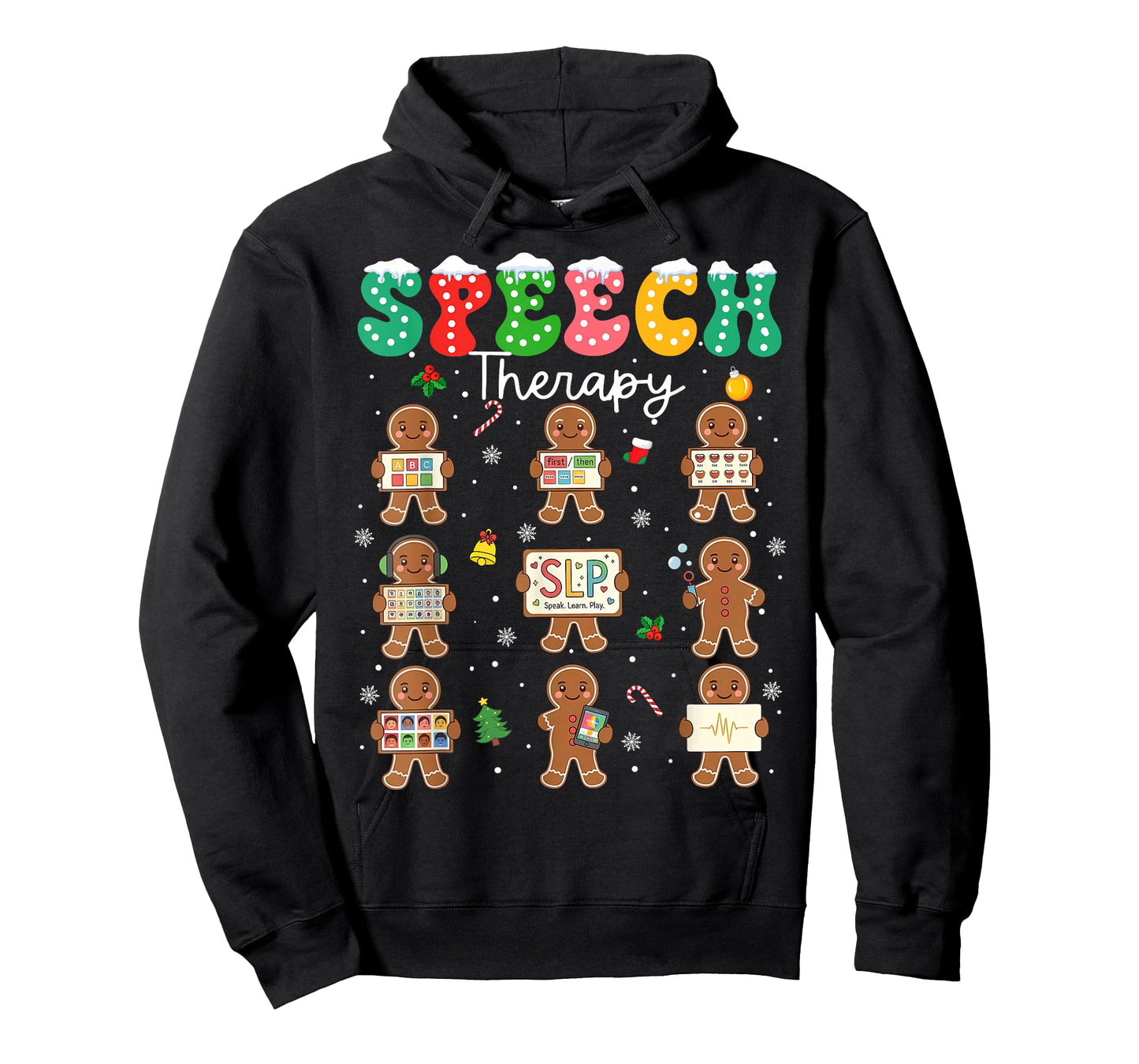 Speech Therapy Christmas SLP Therapy Cookies Gingerbread T-Shirt