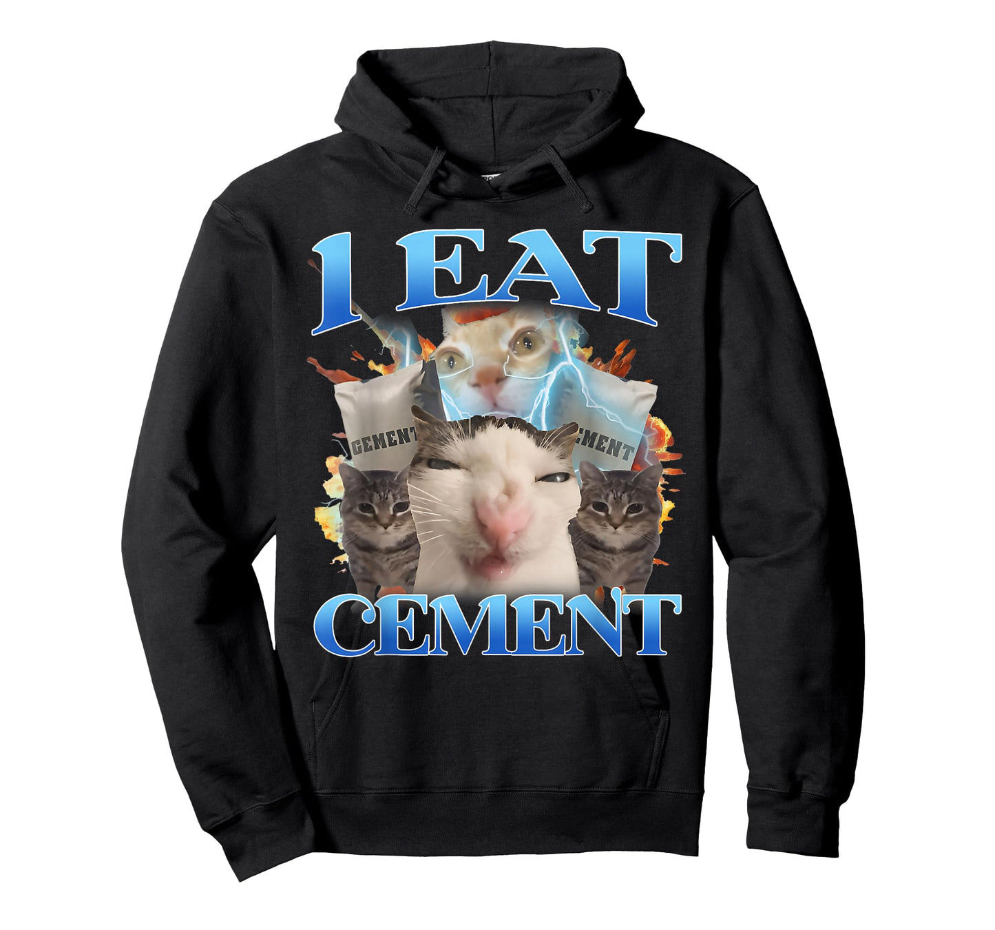 I Eat Cement Funny Cat Meme Men Women Kids Humor T-Shirt