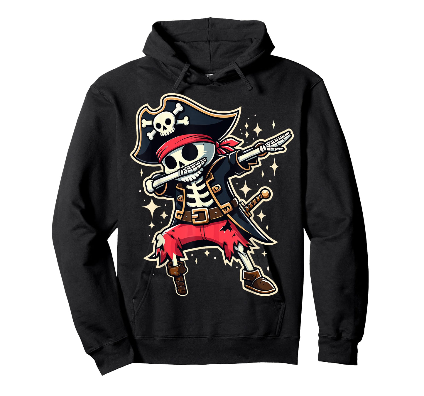 Dabbing Pirate Skeleton Funny Halloween T-Shirt