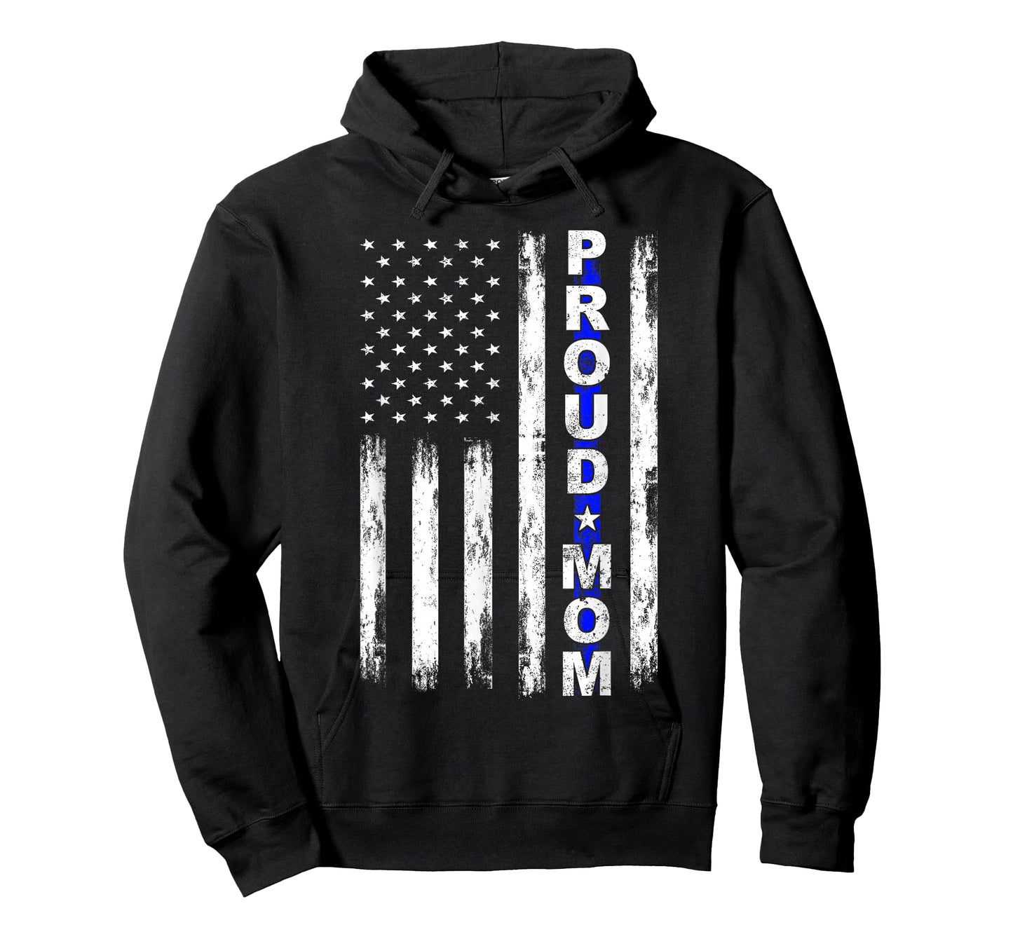 Proud Police Mom Thin Blue Line American Flag Police Support T-Shirt