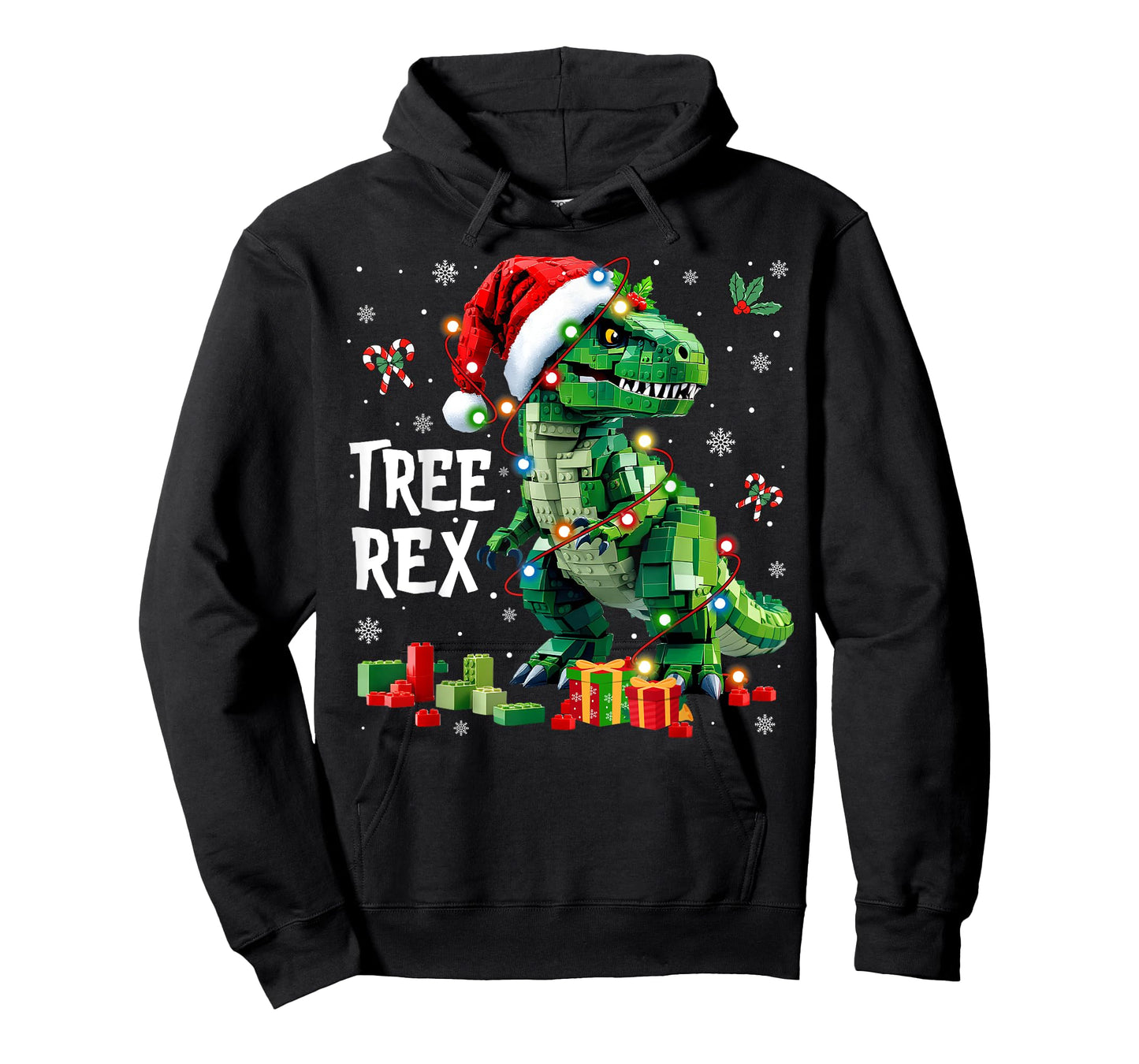 Christmas Builder Block Brick Building Dinosaur Mens Boys T-Shirt