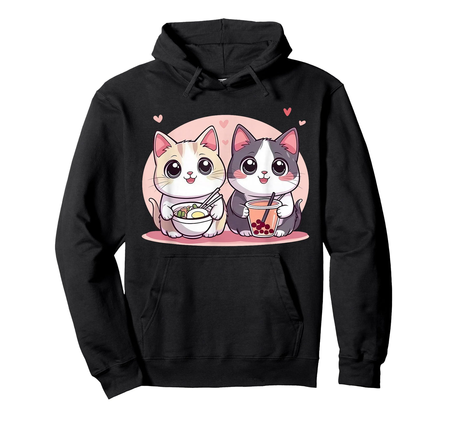 Cool Tees Funny Boba Ramen Cats Kawaii Anime Japan Cute Neko Cat T-Shirt