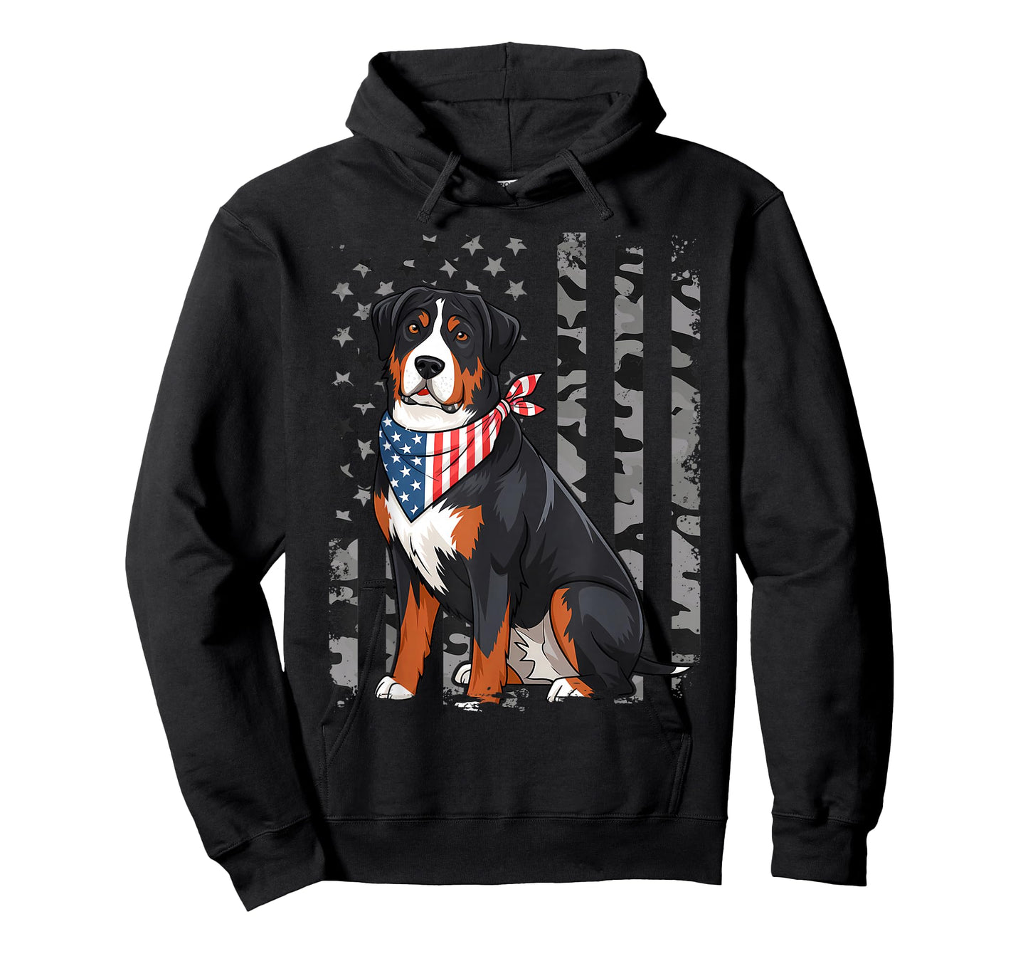 Camo American Flag Greater Swiss Mountain Dog 4th Of July T-Shirt