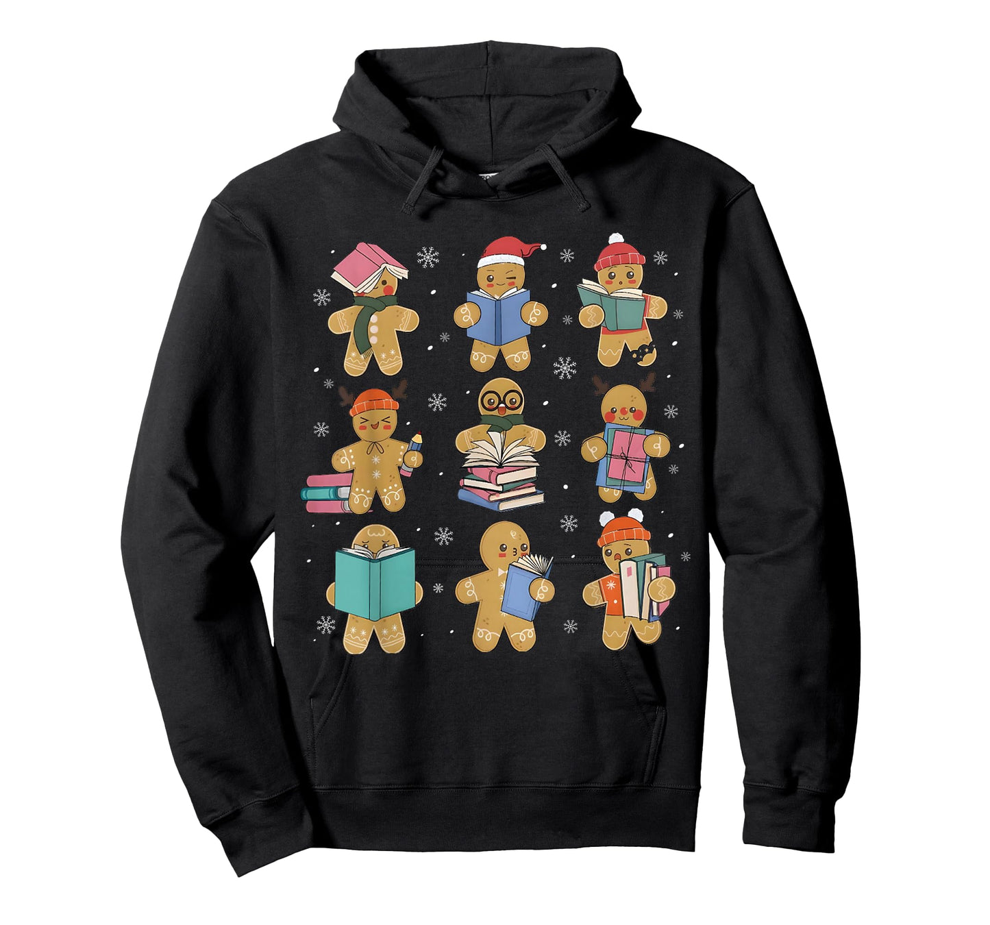 Christmas Library Gingerbread Man Books Lover Bookworm Gifts T-Shirt