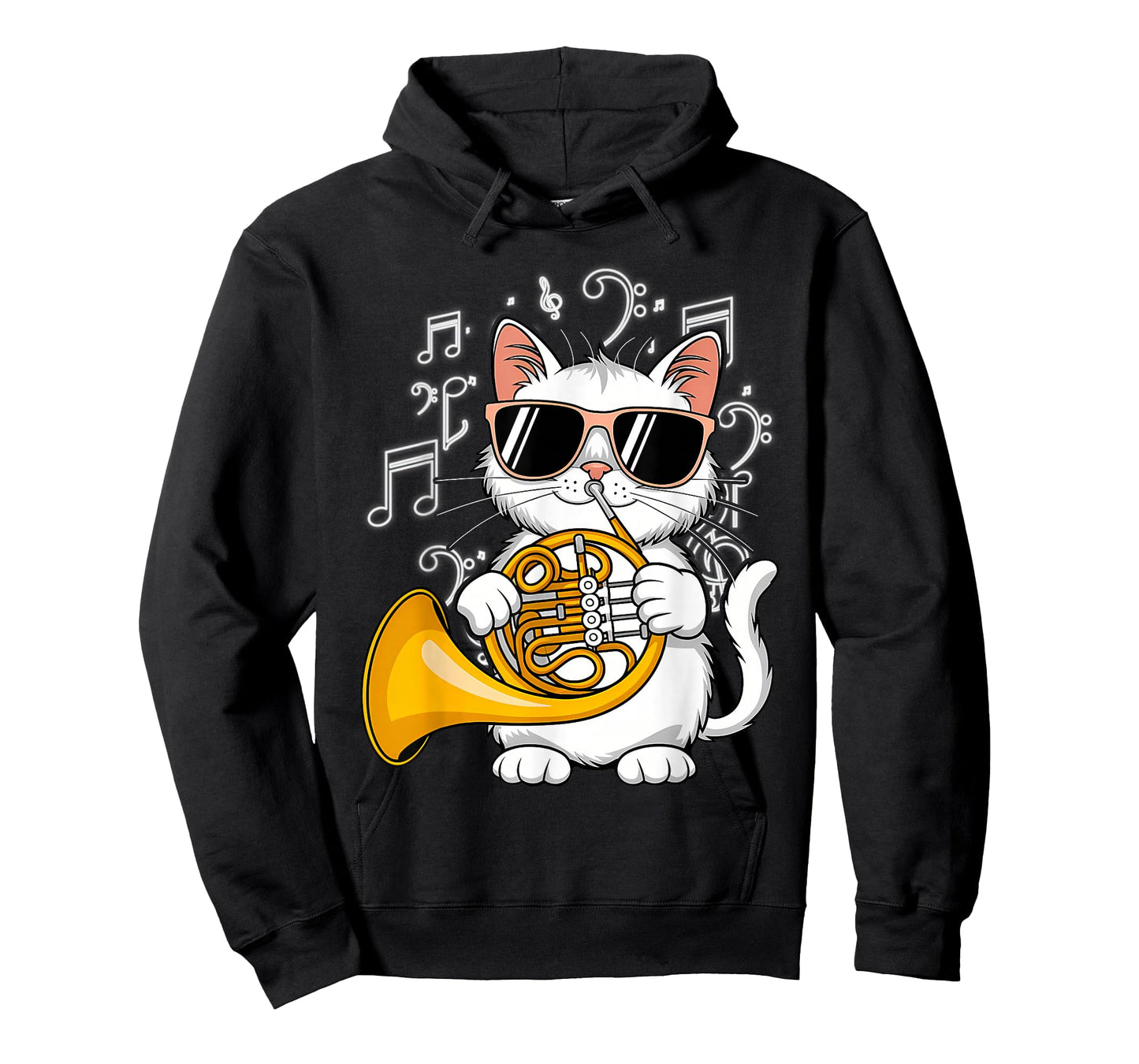 Cat French Horn Funny Cat Lover T-Shirt