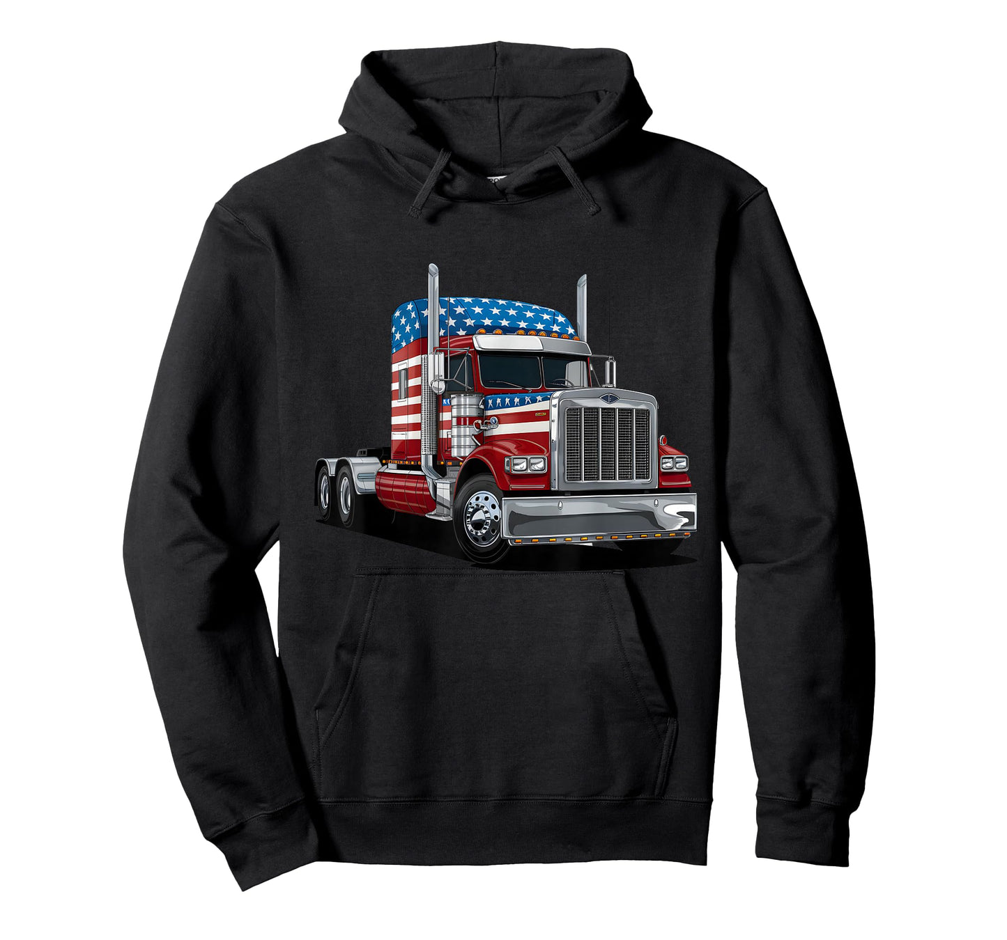 US American Flag Semi Truck Driver Trucker 4th Of July T-Shirt